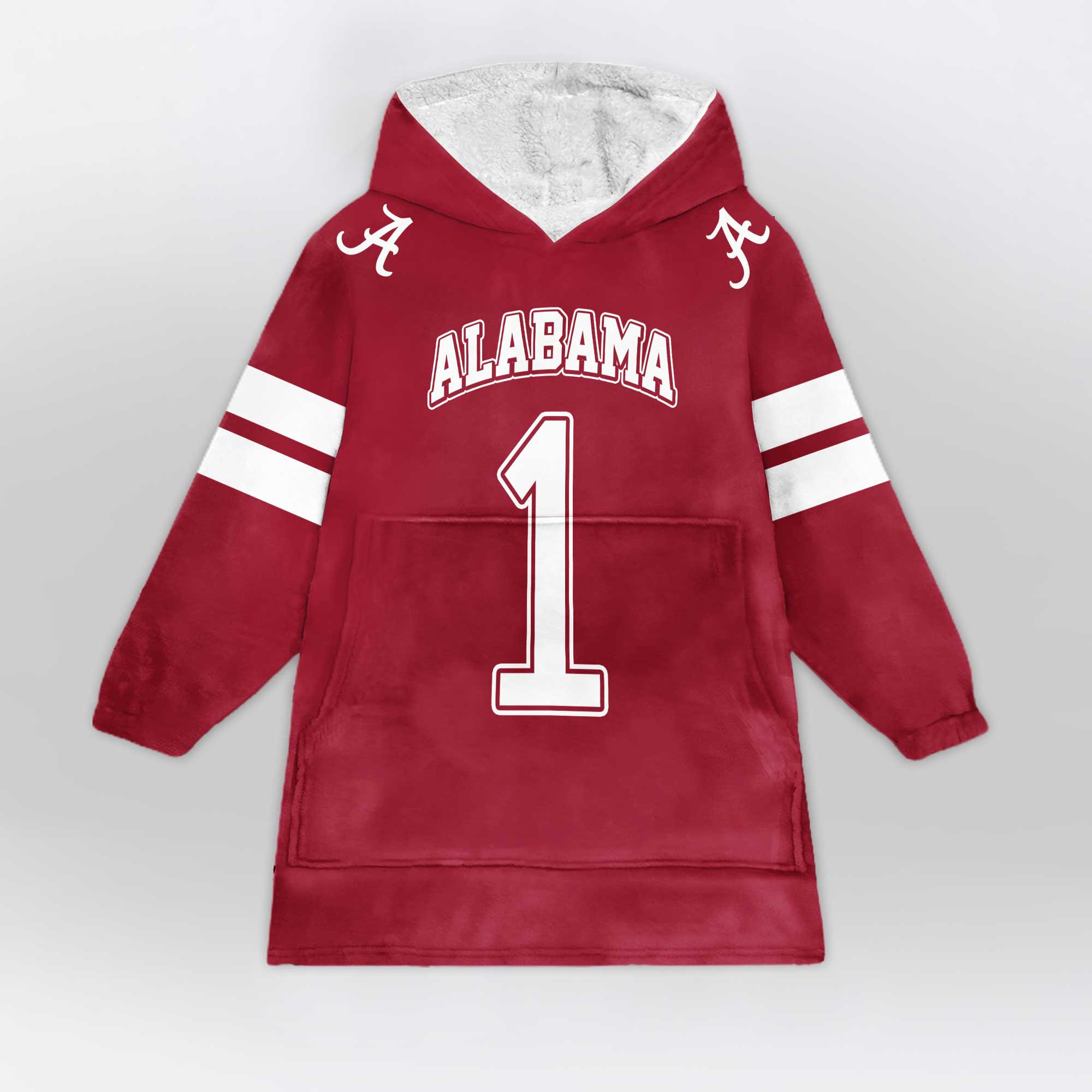 Adult #1 Alabama Football Unisex Blanket Hoodie