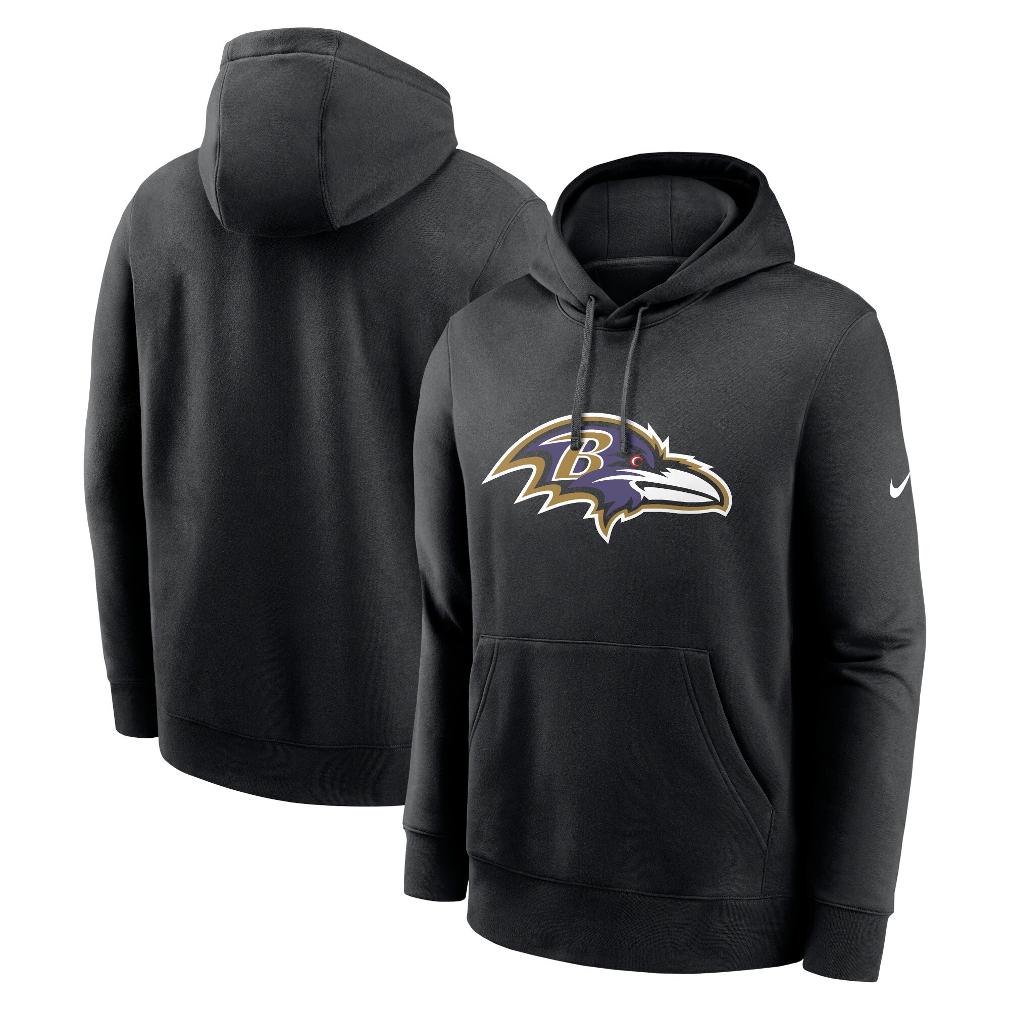 Baltimore Ravens Club Logo Pullover Hoodie - Black