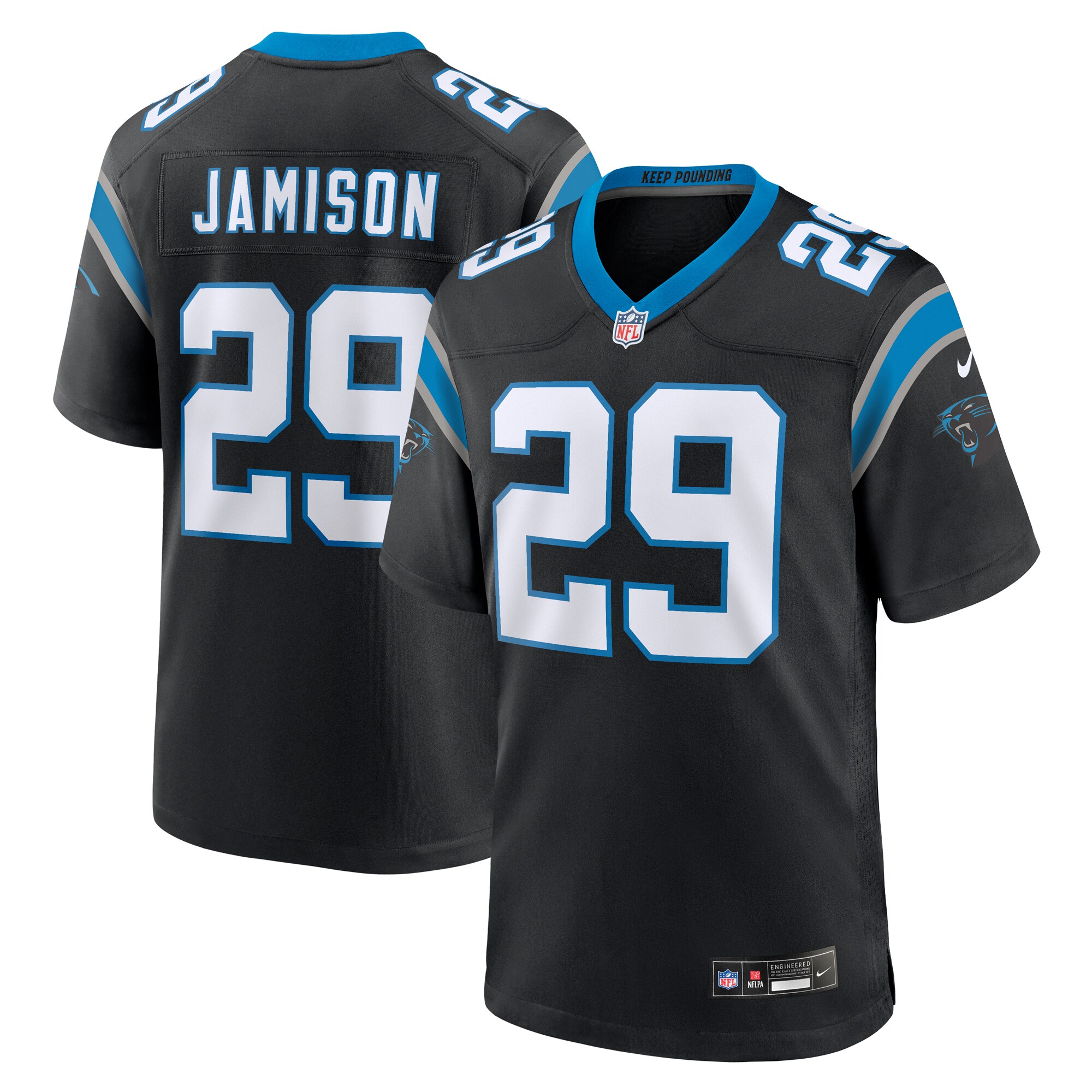 D'Shawn Jamison Carolina Panthers Team Game Jersey -  Black
