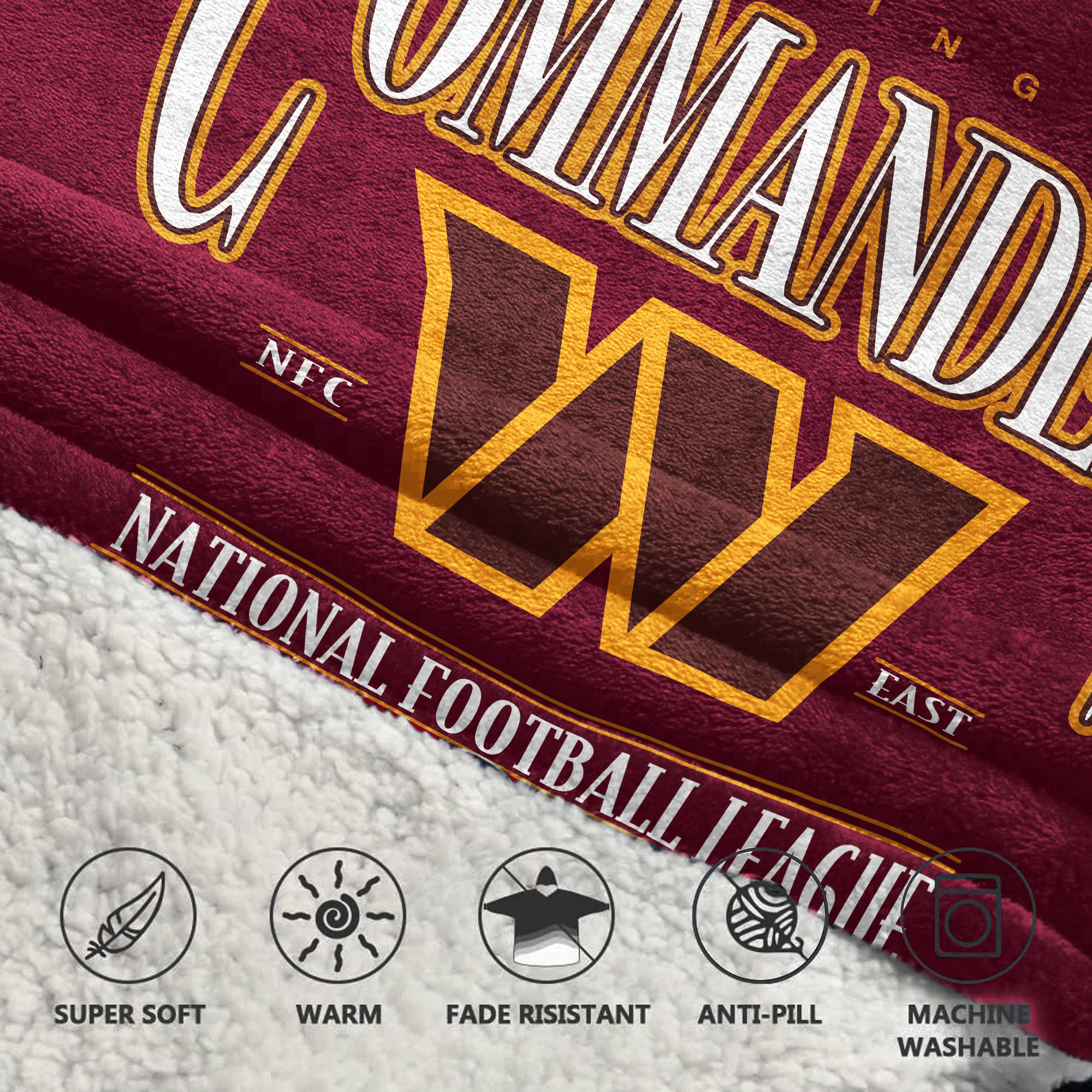 Adult 5 Washington Football Unisex Blanket Hoodie