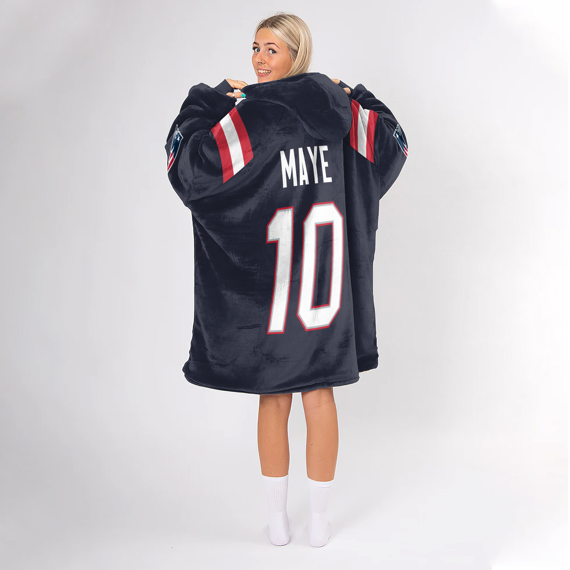 10 New England Football Unisex Blanket Hoodie