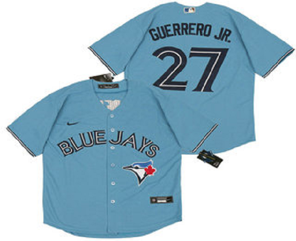 Men's Toronto Blue Jays #27 Vladimir Guerrero Jr. Light Blue Stitched MLB Cool Base  Jersey