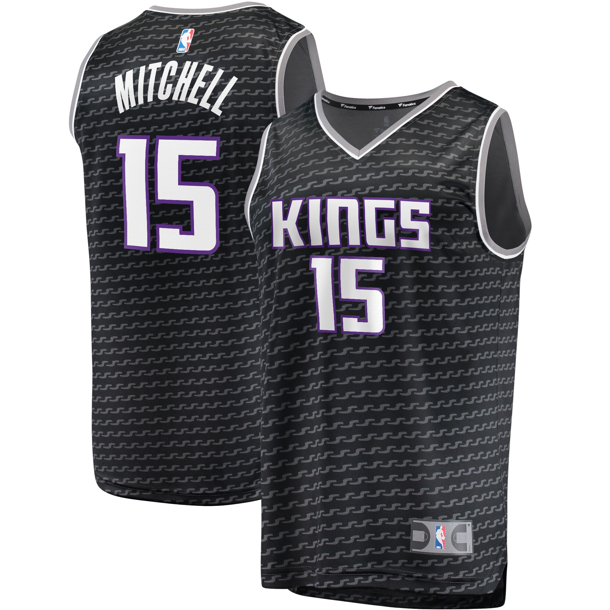 Davion Mitchell Sacramento Kings  Fast Break Replica Player Jersey - Statement Edition - Black