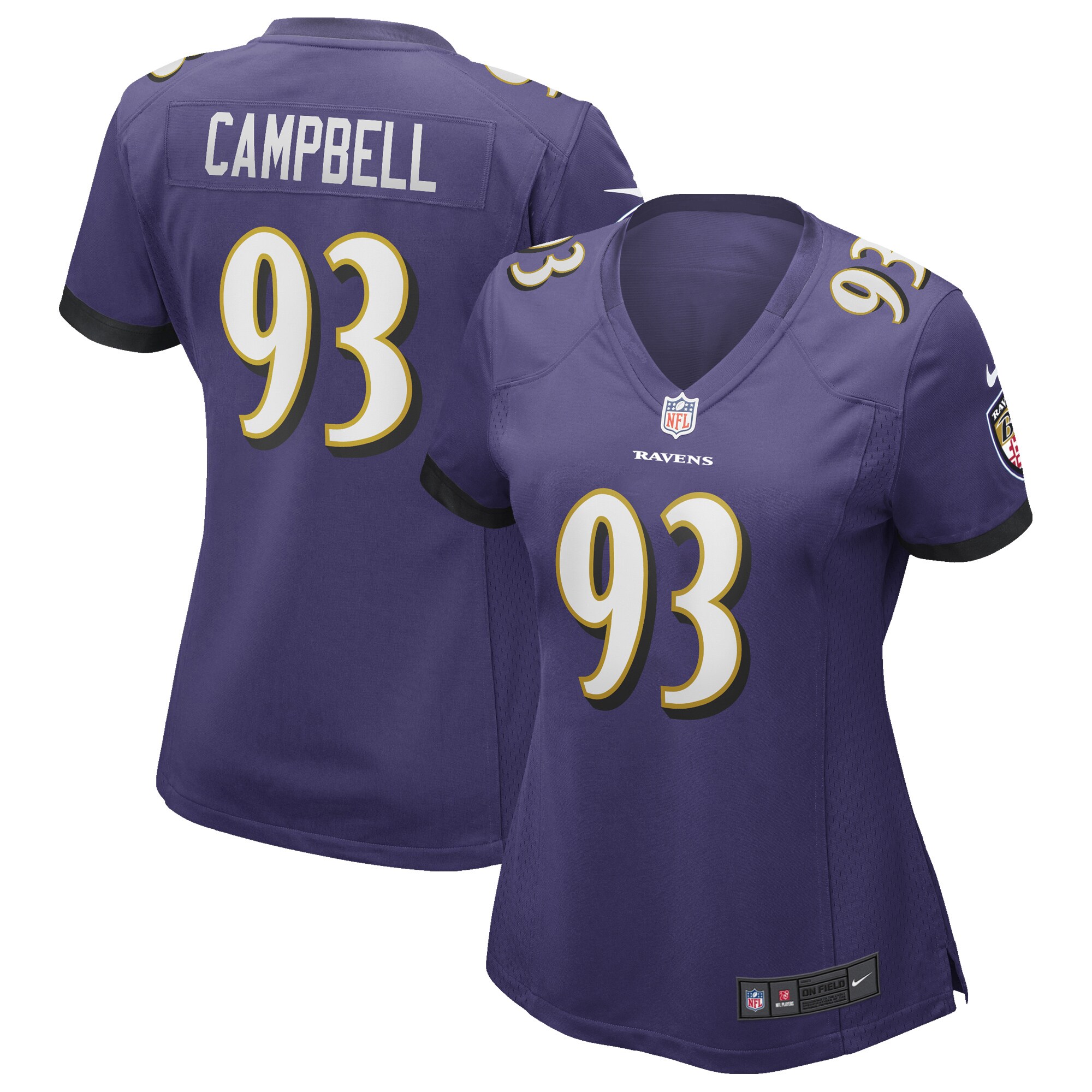 Calais Campbell Baltimore Ravens  Women's Game Player Jersey - Purple