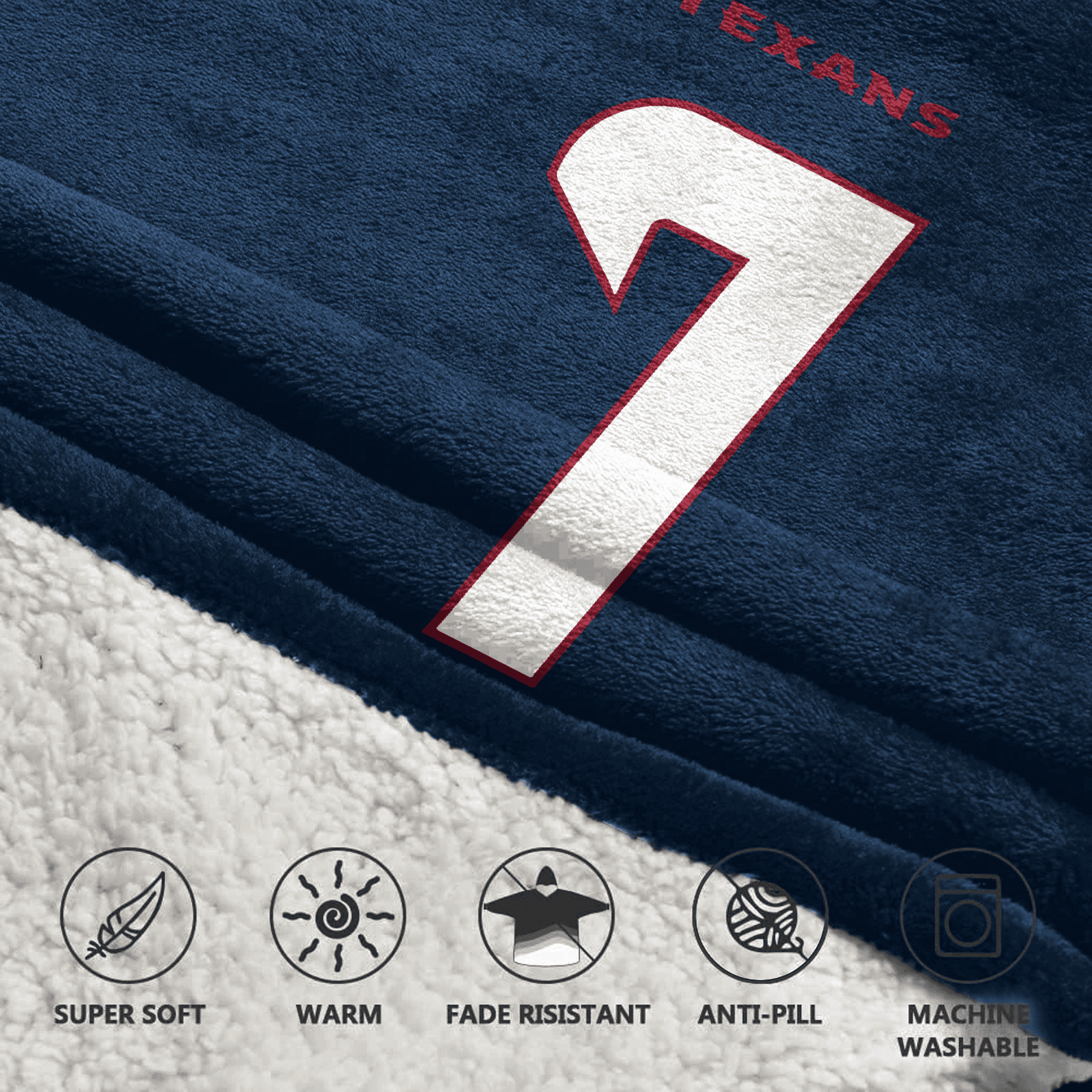 Adult C.S 7 Houston Football Unisex Blanket Hoodie