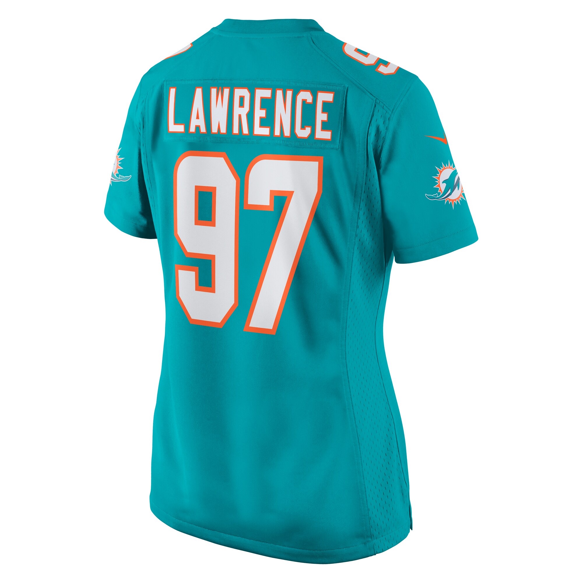 Rashard Lawrence Miami Dolphins Women's Team Game Jersey -  Aqua
