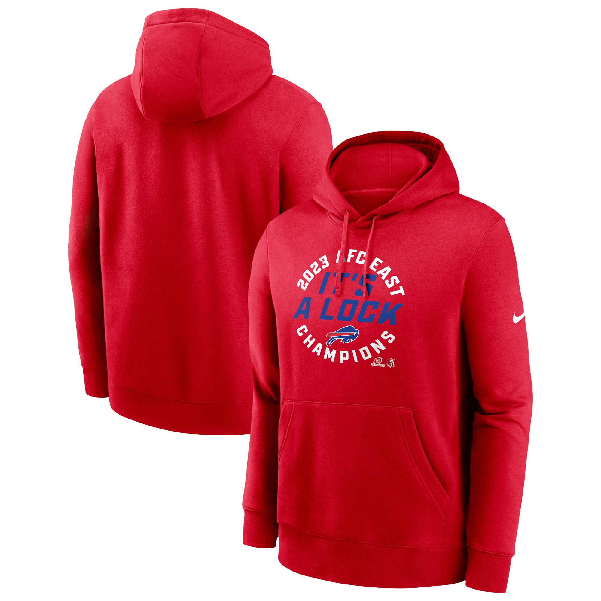 Buffalo Bills 2023 AFC East Division Champions Locker Room Trophy Collection Club Pullover Hoodie - Red