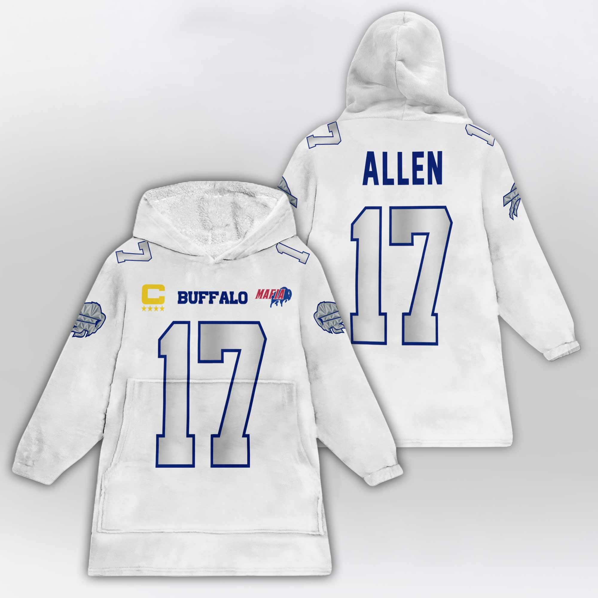 Adult Mafia J.A 17 Buffalo Football Unisex Blanket Hoodie