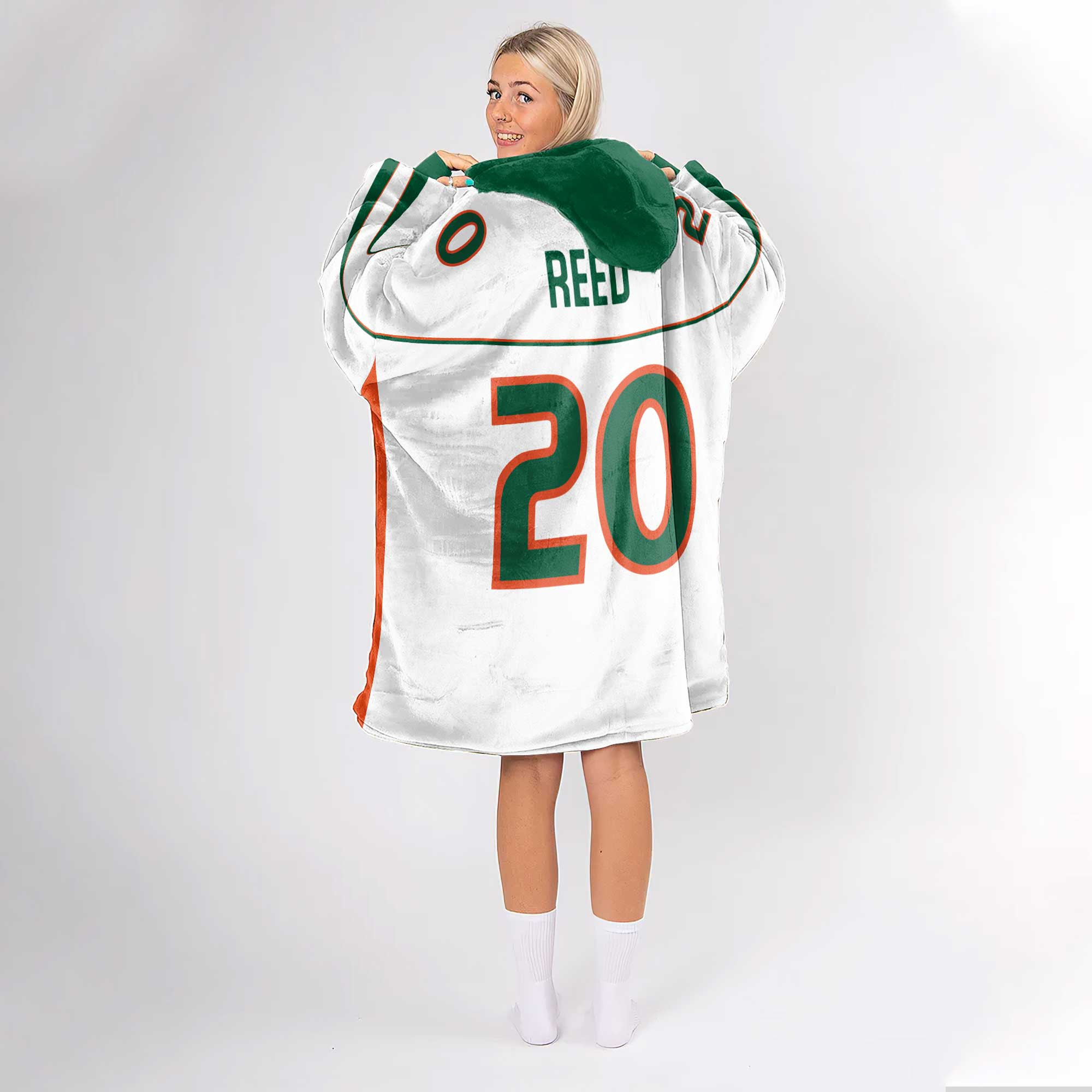 Adult 20 Miami Football Unisex Blanket Hoodie