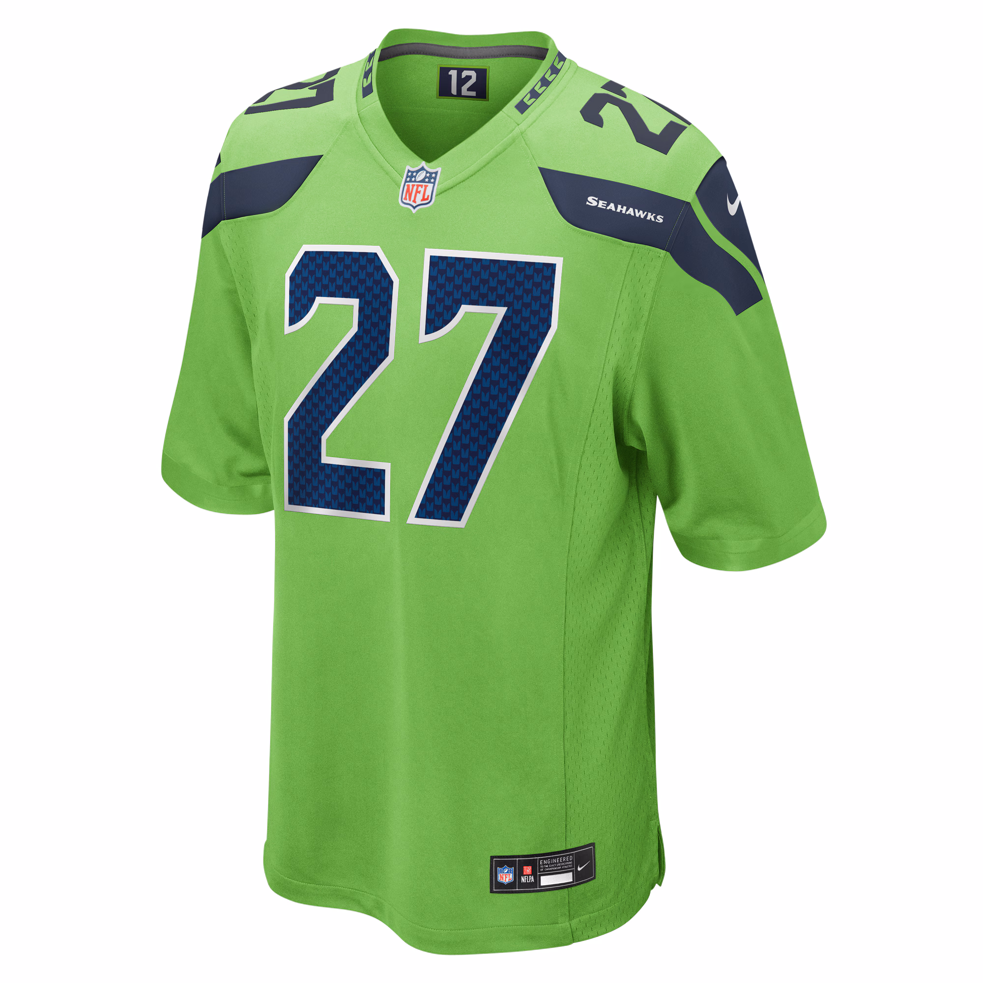 Tariq Woolen Seattle Seahawks  Game Jersey - Neon Green