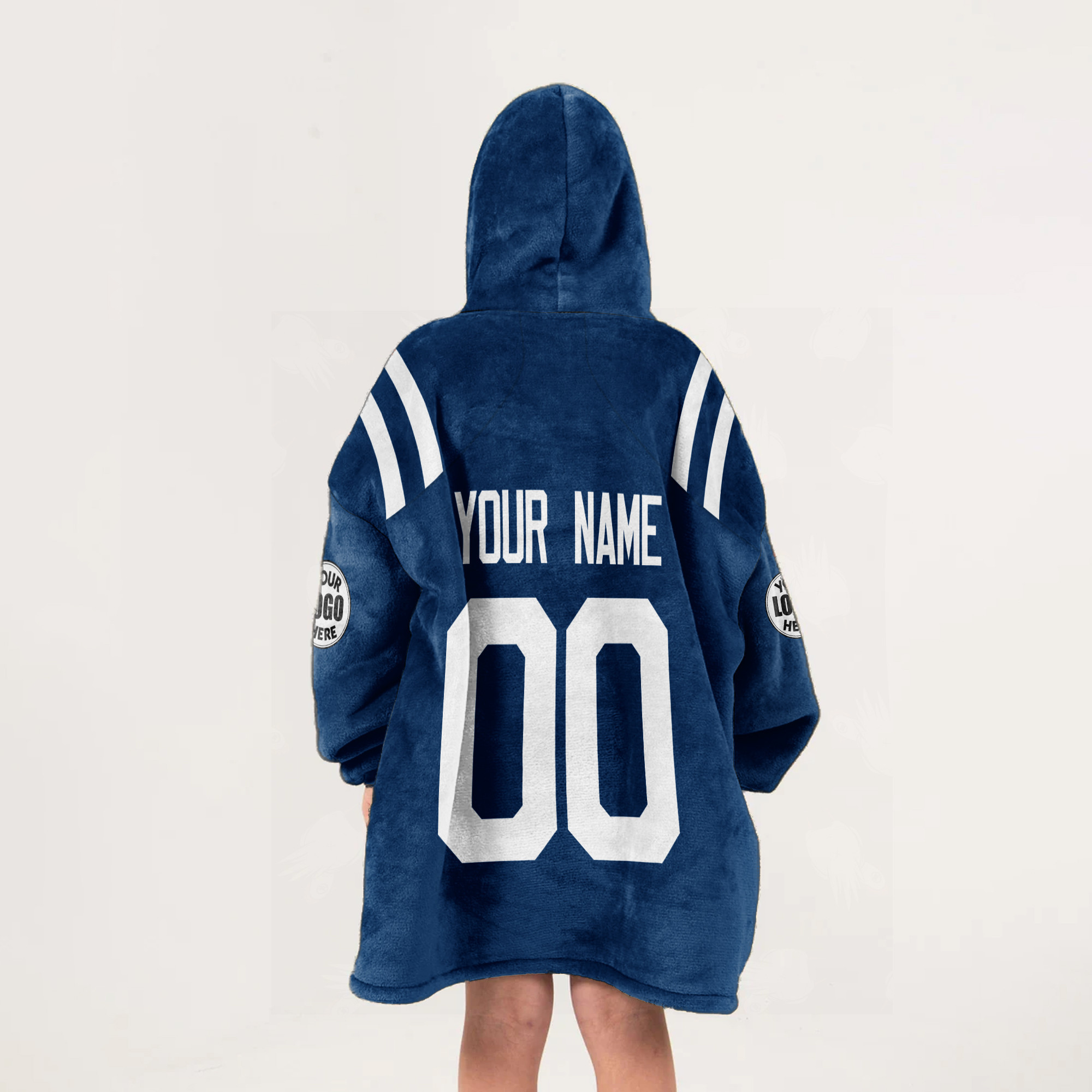 Adult Custom Blanket Hoodie Indianapolis Inspired Color