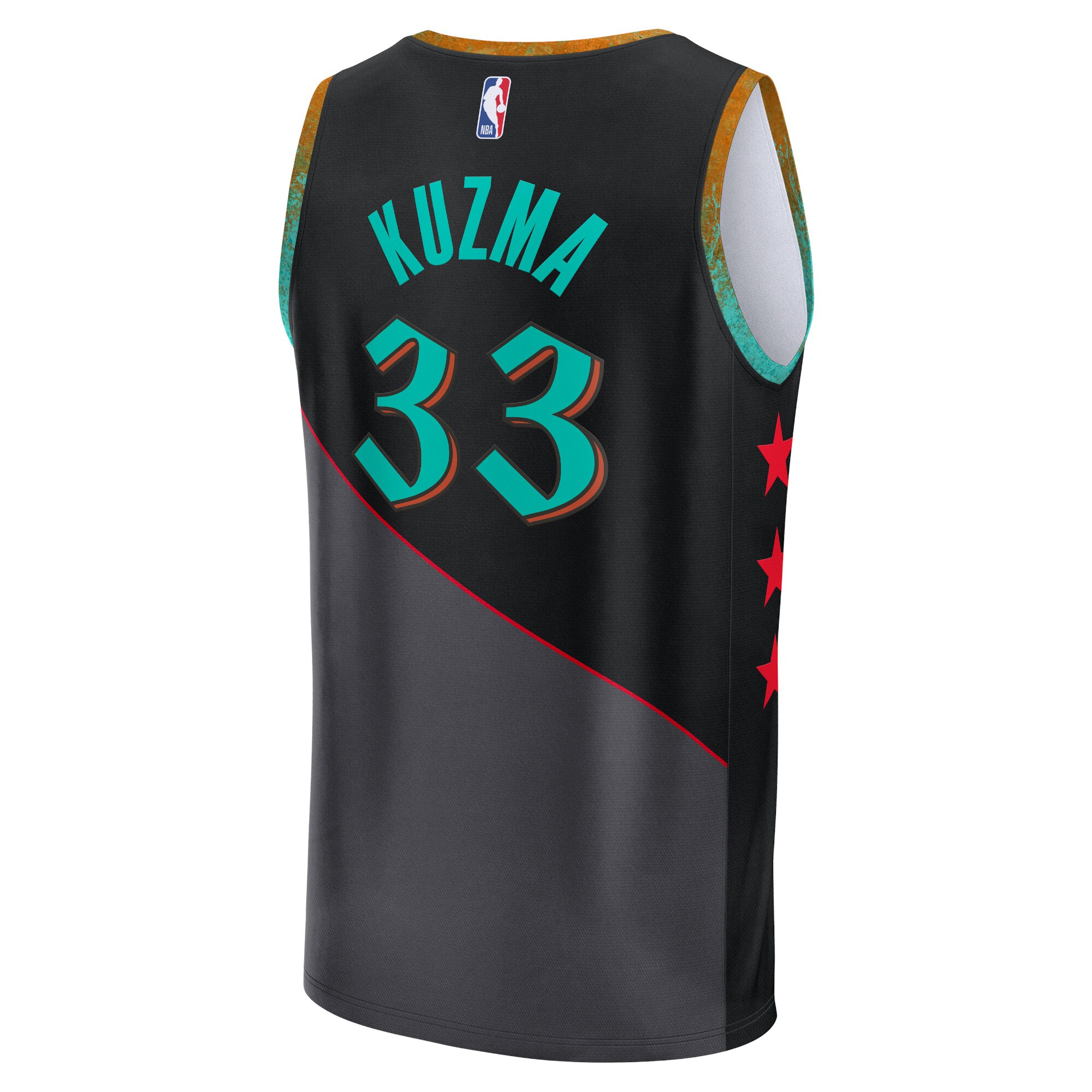 Youth Washington Wizards Kyle Kuzma  Black 2023/24 Fast Break Jersey - City Edition