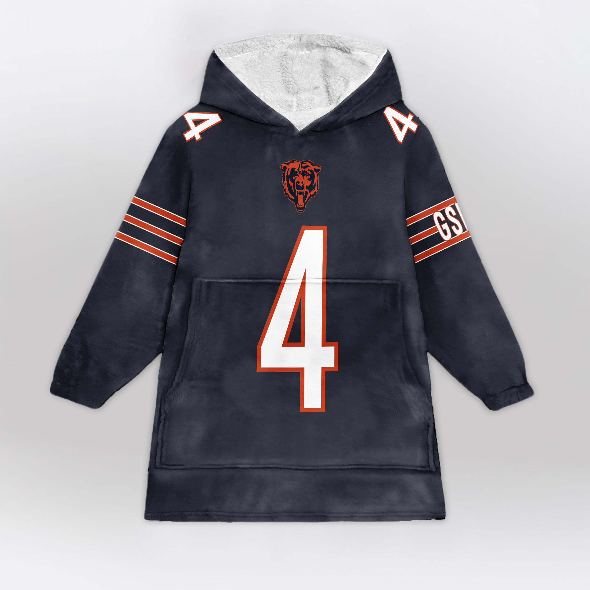 Adult 4 Chicago Football Unisex Blanket Hoodie