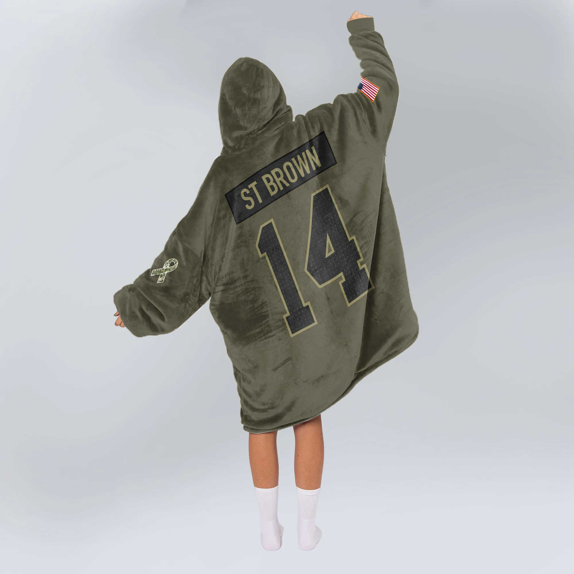 Army A.B 14 Detroit Football Unisex Blanket Hoodie