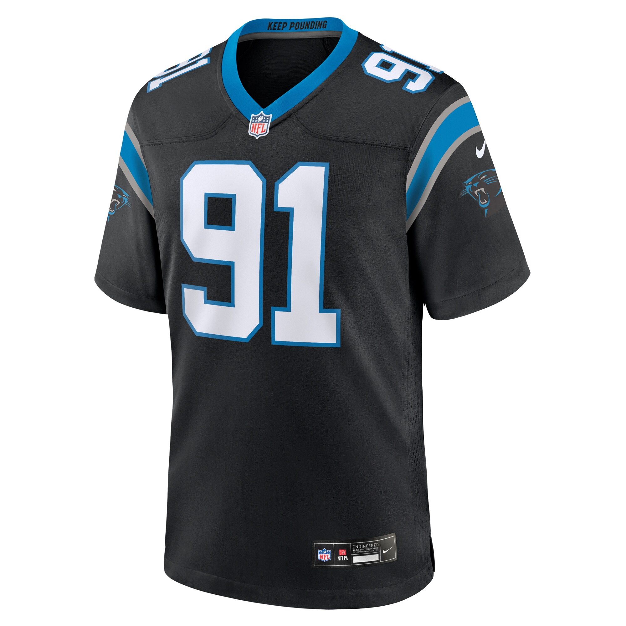 Nick Thurman Carolina Panthers Team Game Jersey -  Black