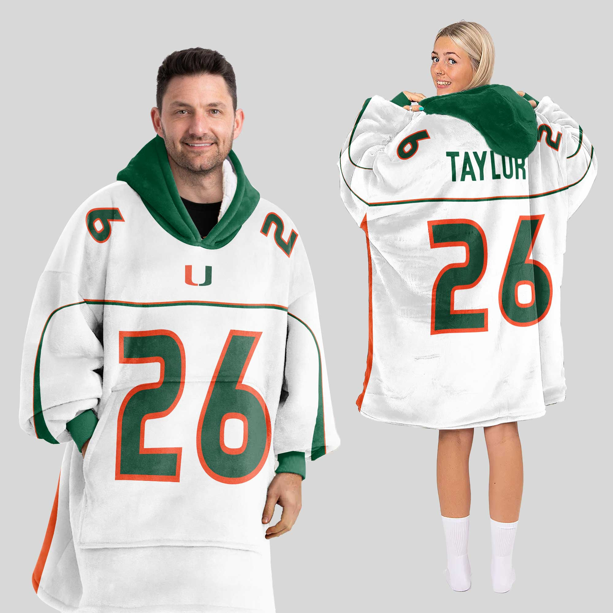 Adult 26 Miami Football Unisex Blanket Hoodie
