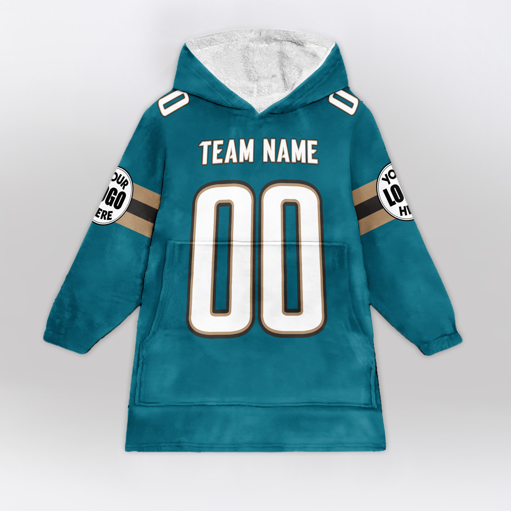 Adult Custom Blanket Hoodie Jacksonville Inspired Color