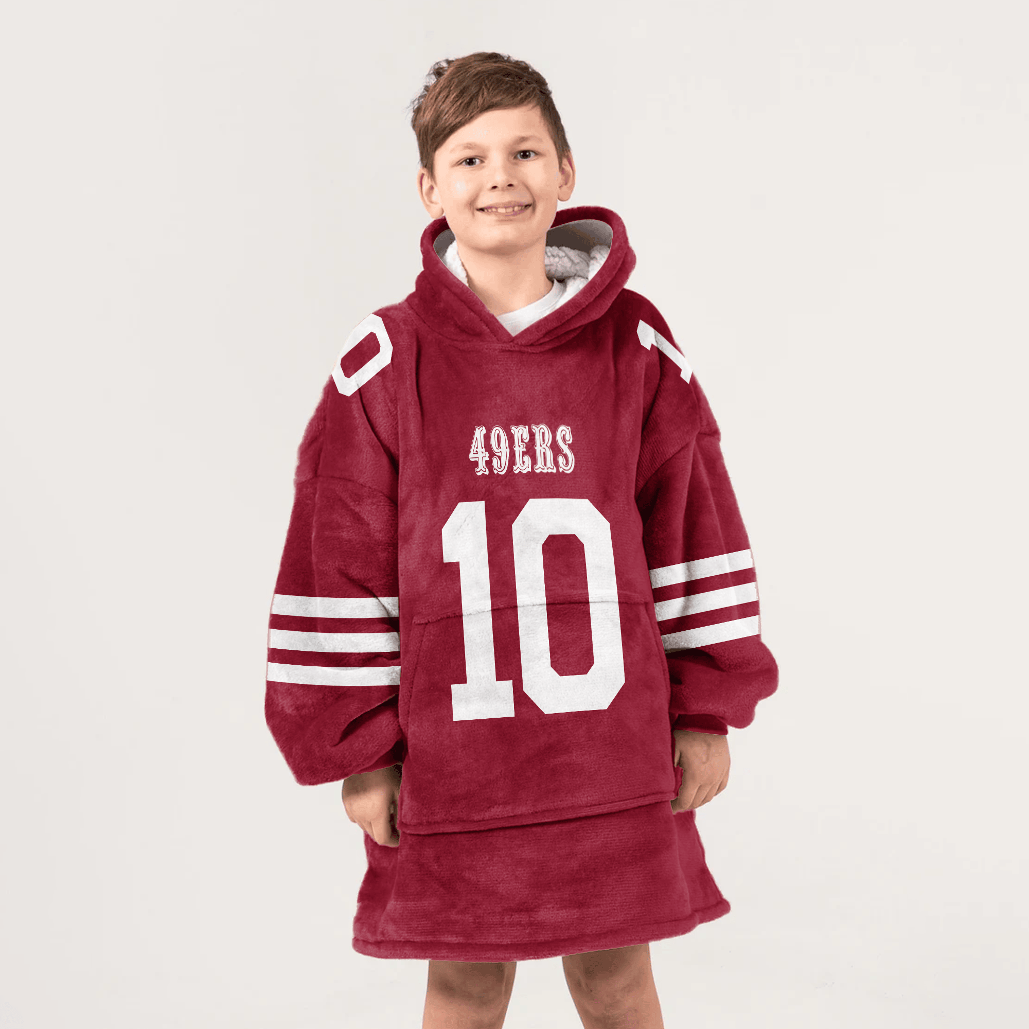 Kid M.J 10 San Francisco 49ers Football Unisex Blanket Hoodie