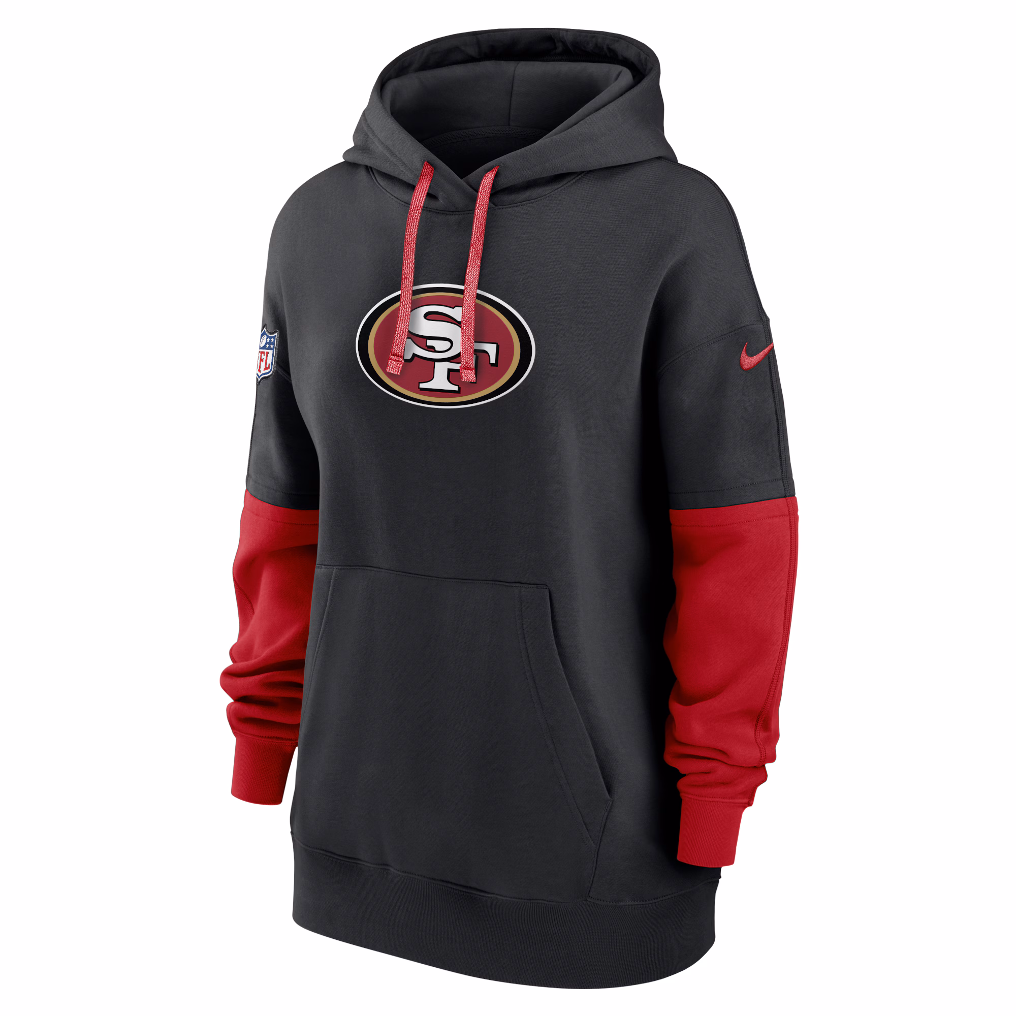San Francisco 49ers 49ers Women's 2024 Sideline Essential Fleece Pullover Hoodie - Black
