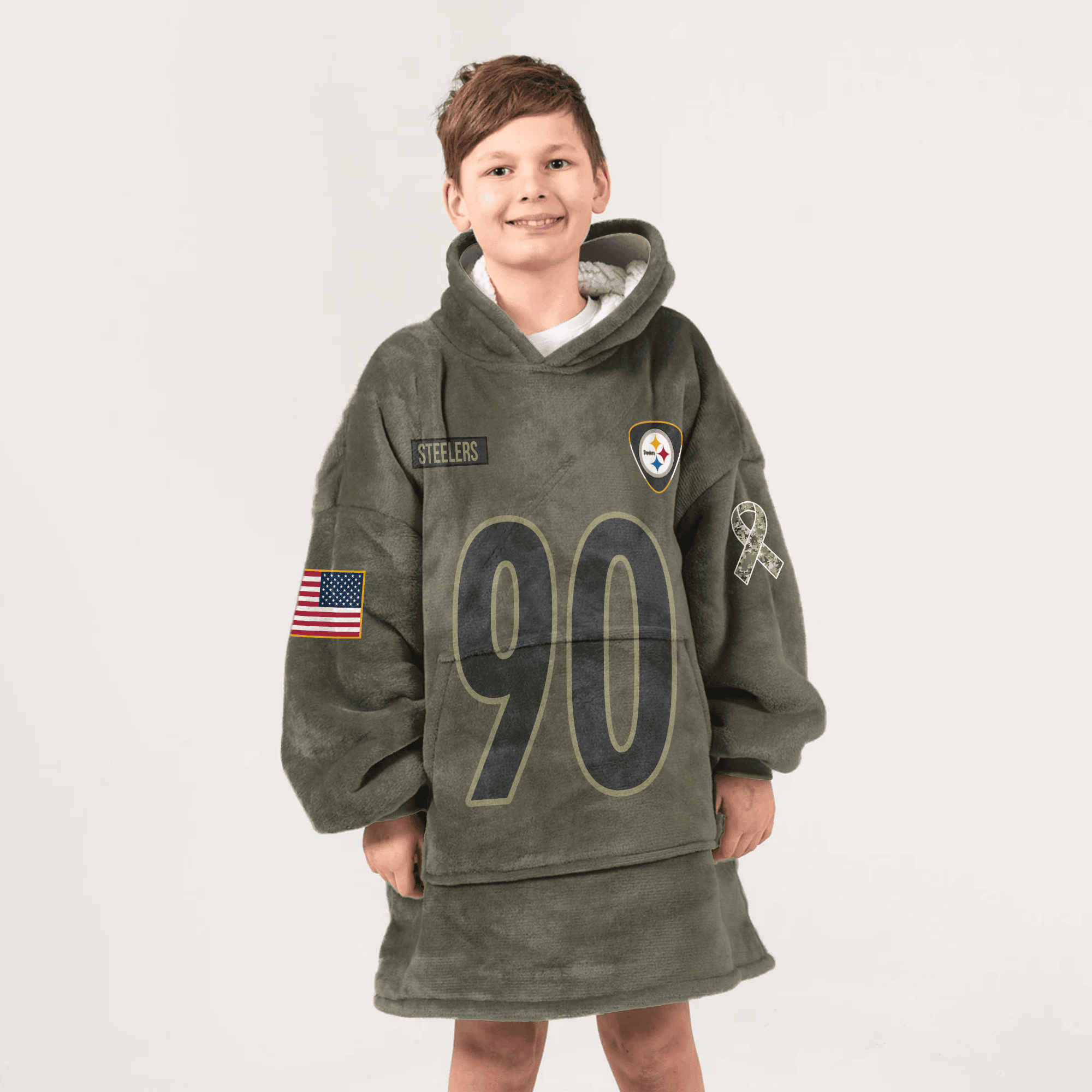 Army T.J.W 90 Pittsburgh Football Unisex Blanket Hoodie