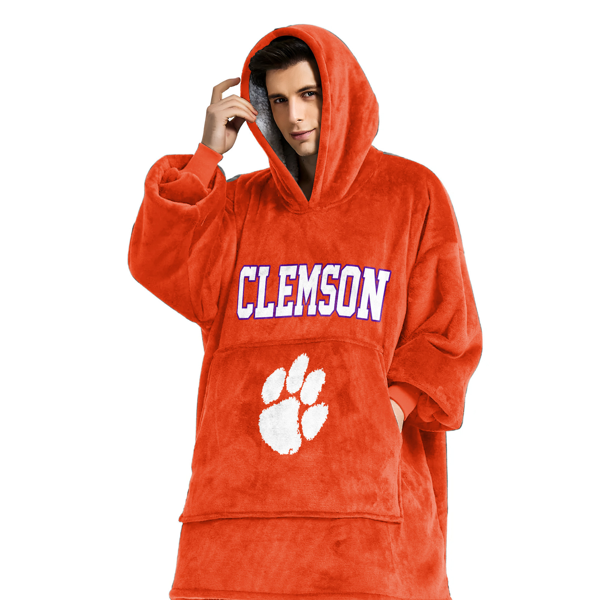 Adult Clemson Football Unisex Blanket Hoodie