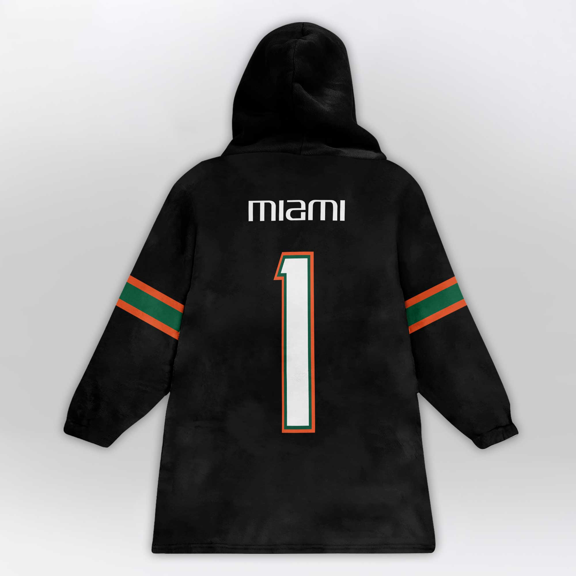 Adult #1 Miami Football Unisex Blanket Hoodie