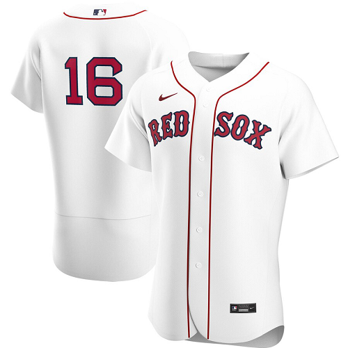 Men's  Boston Red Sox #16 Andrew Benintendi White Home 2020 Player MLB Jersey