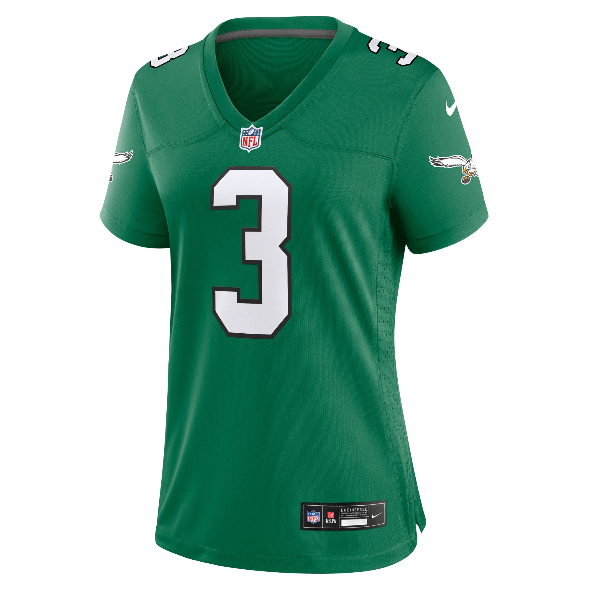 Nolan Smith #3 Philadelphia Eagles Women's Alternate Game Jersey - Kelly Green