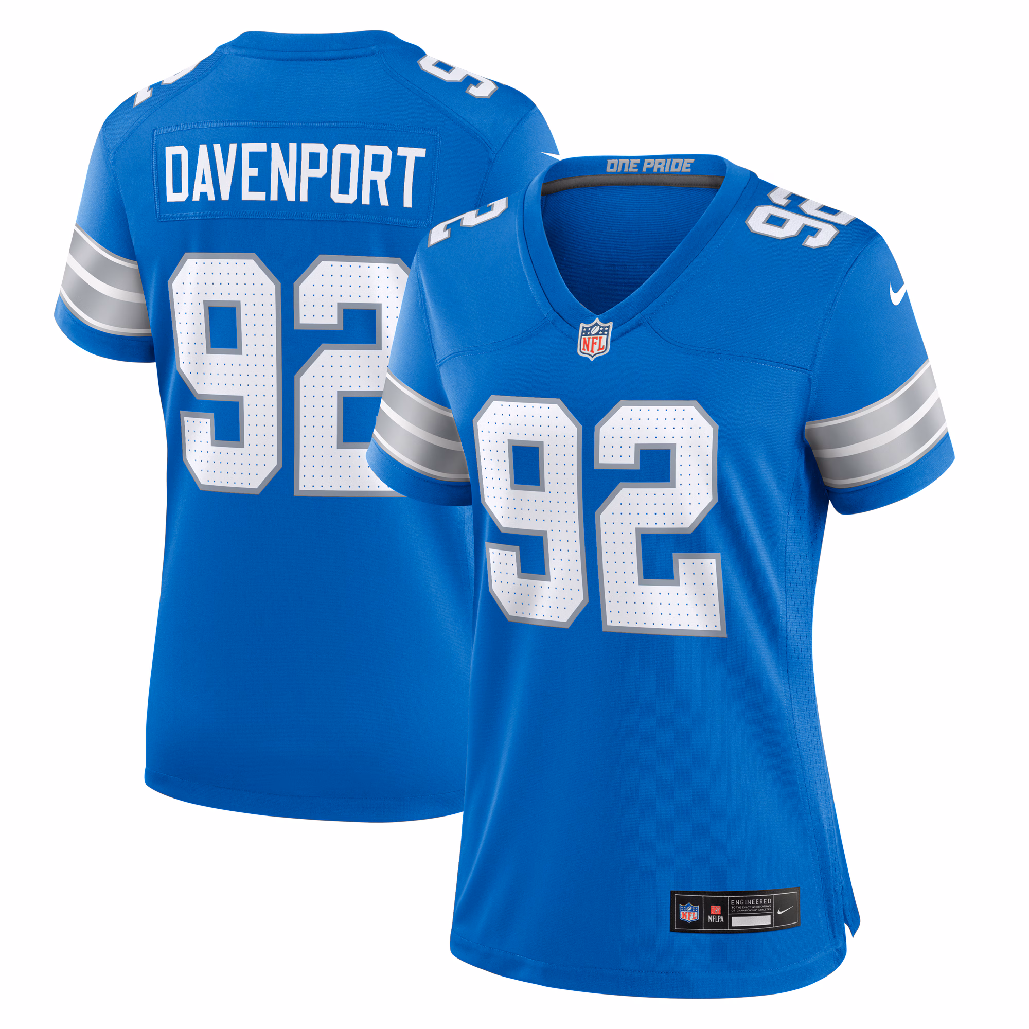 Marcus Davenport Detroit Lions Women's Team Game Jersey -  Blue