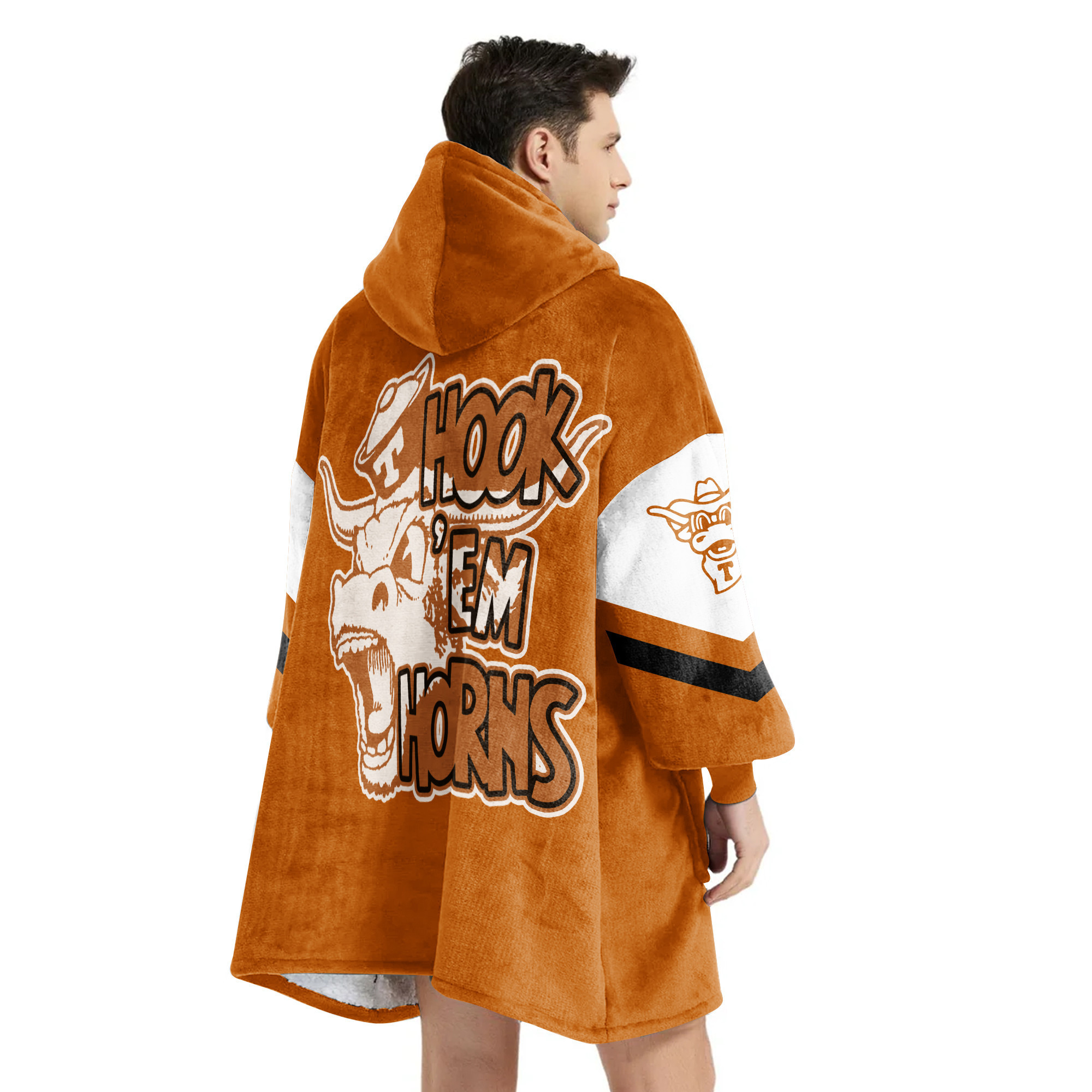Adult Texas Longhorns Football Unisex Blanket Hoodie