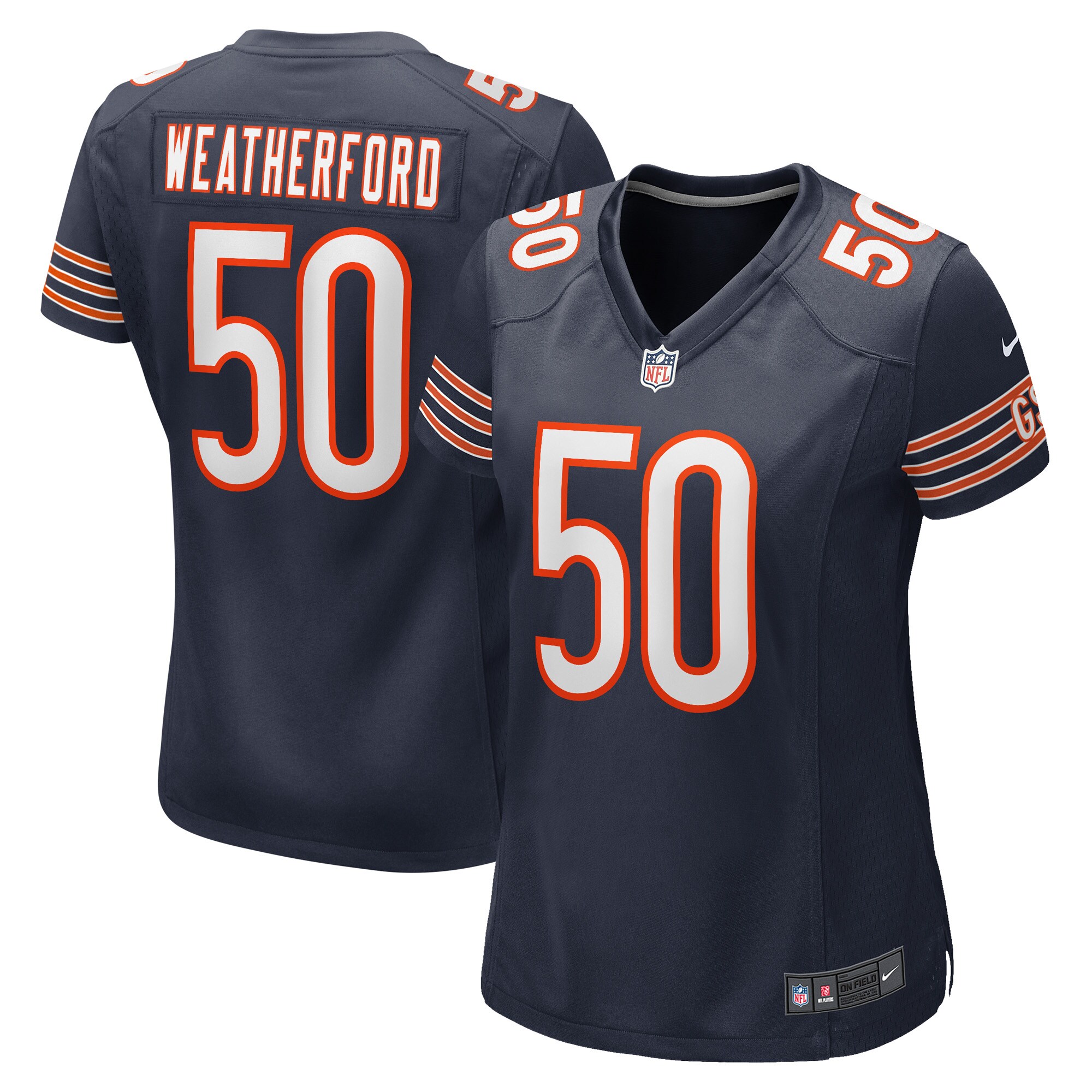 Sterling Weatherford Chicago Bears  Women's Game Player Jersey - Navy