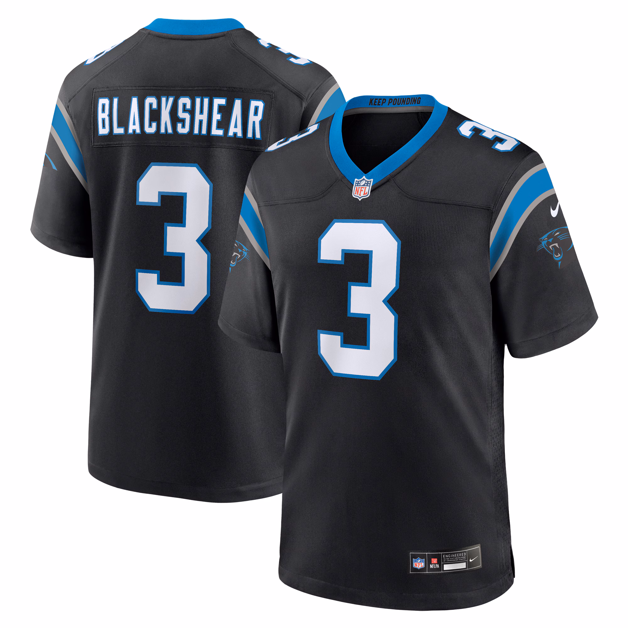 Raheem Blackshear Carolina Panthers Team Game Jersey - Black