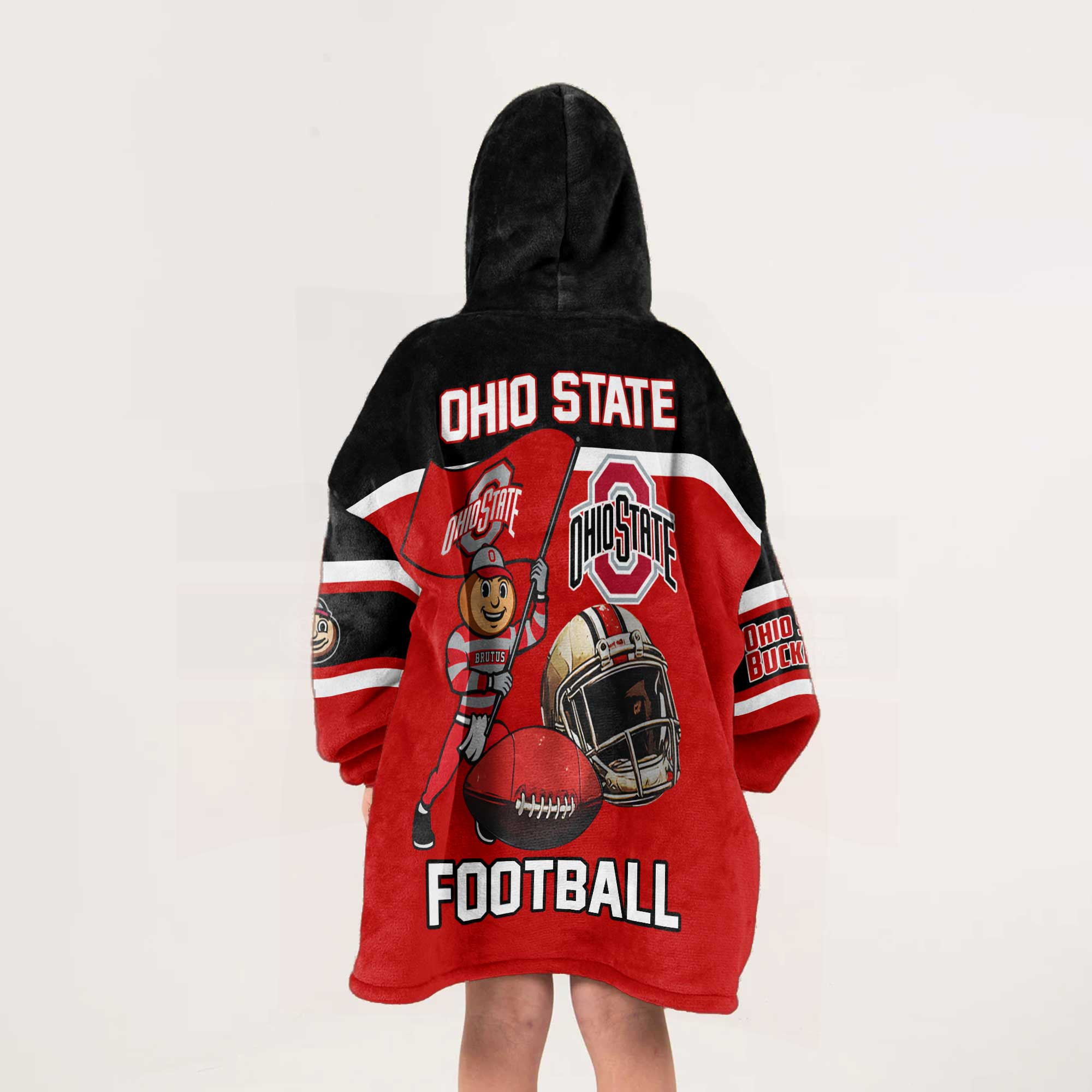 Adult Ohio State Football Unisex Blanket Hoodie