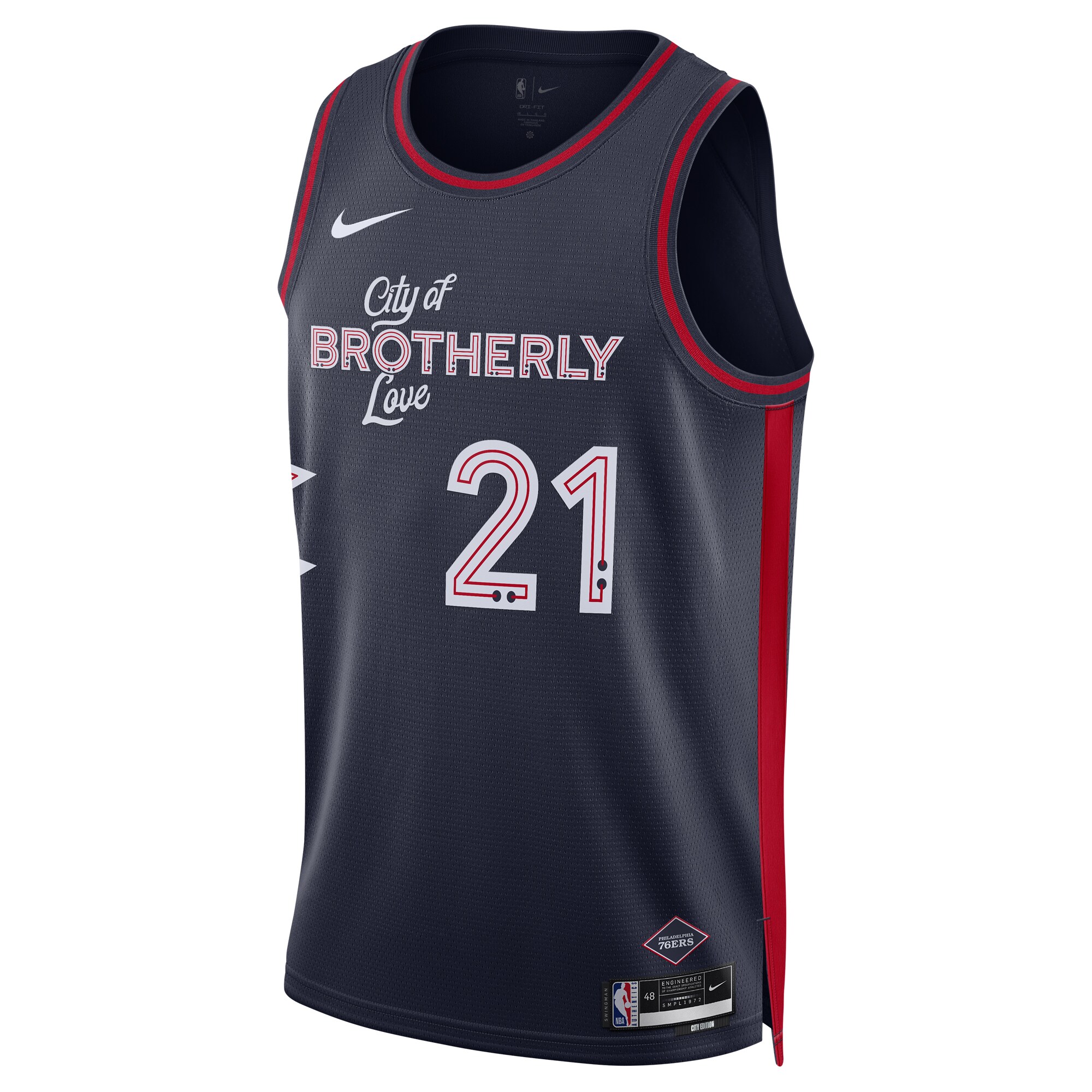 Unisex Philadelphia 76ers Joel Embiid  Navy 2023/24 Swingman Jersey - City Edition
