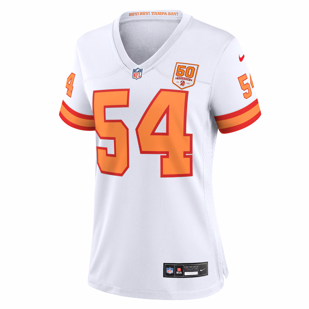 Lavonte David #54 '76 Tampa Bay Buccaneers Women's 50th Season Game Jersey - White