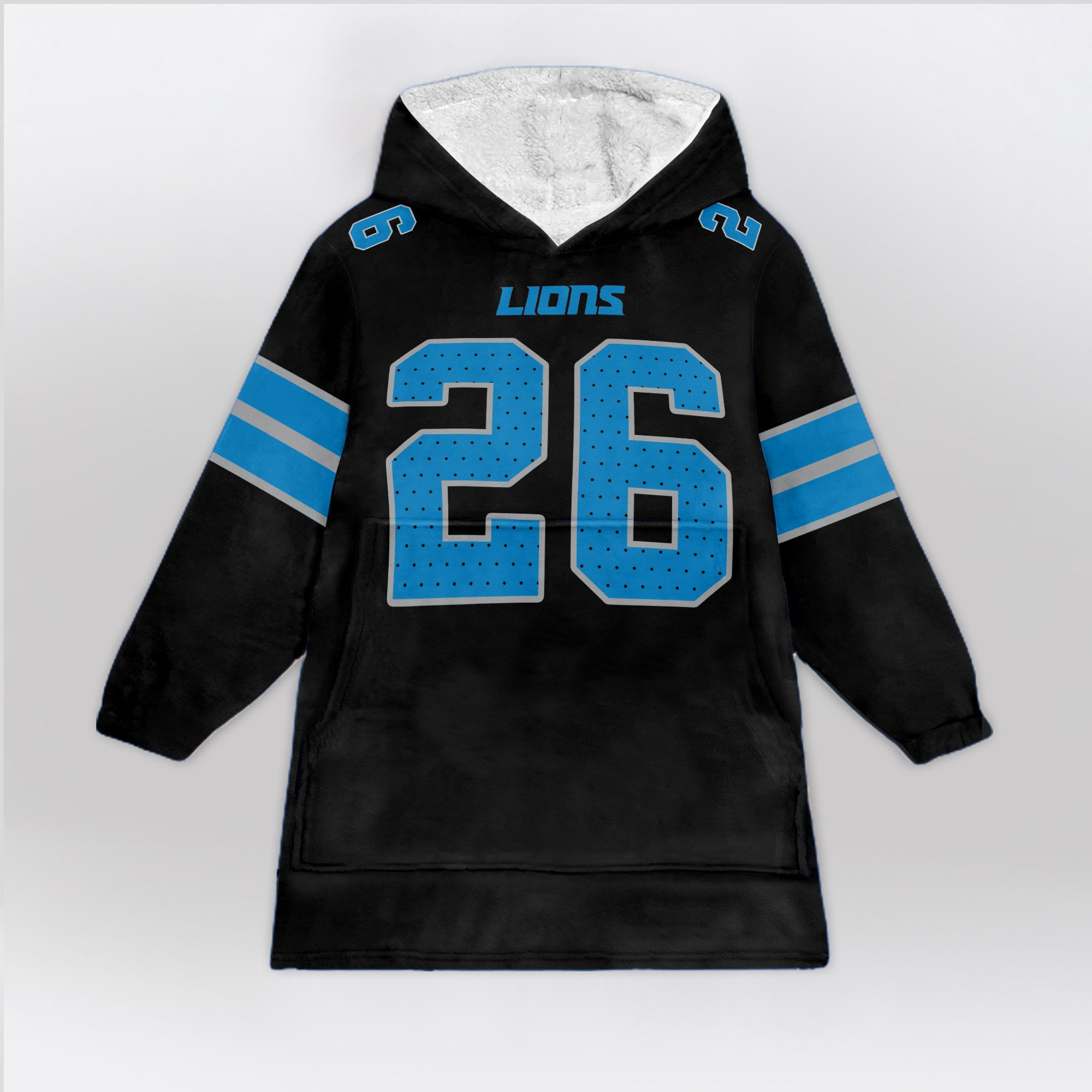 Adult Jah G 26 Detroit Lions Football Unisex Blanket Hoodie