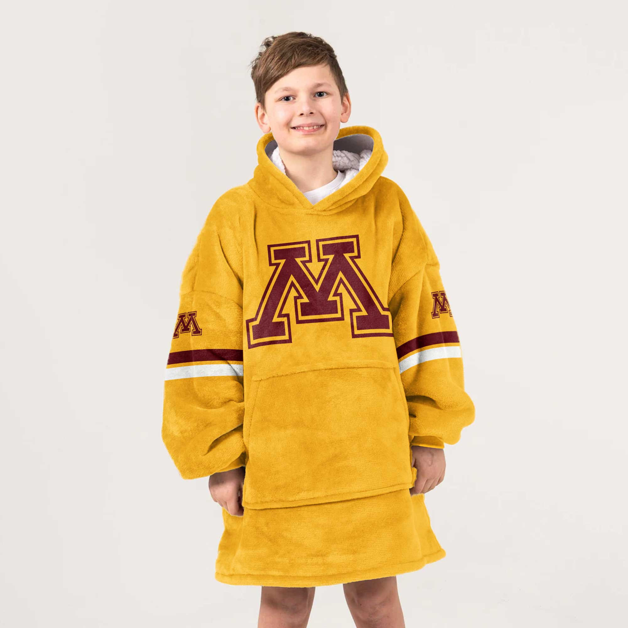 Kid 1 Minnesota Football Unisex Blanket Hoodie
