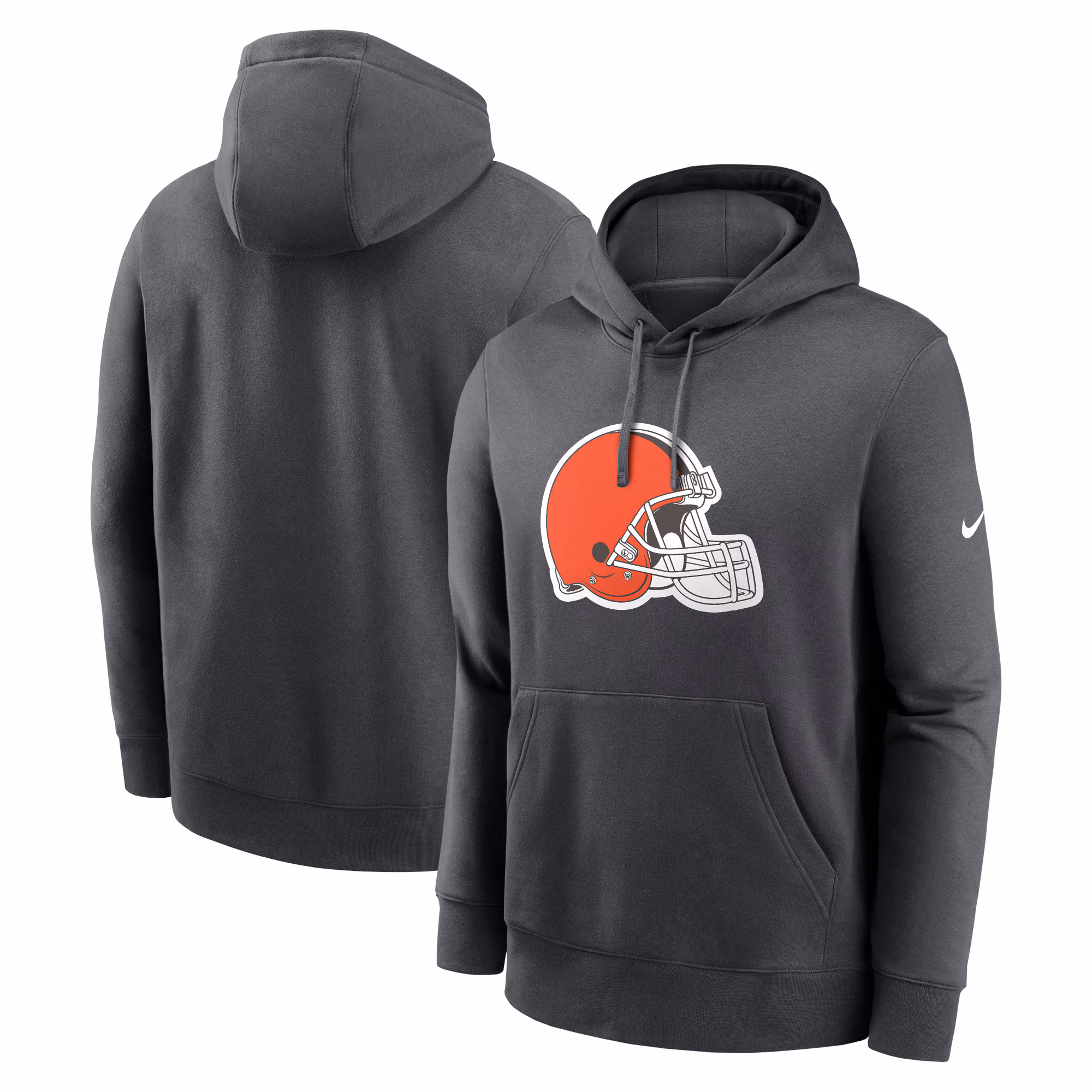 Cleveland Browns Club Logo Pullover Hoodie - Anthracite