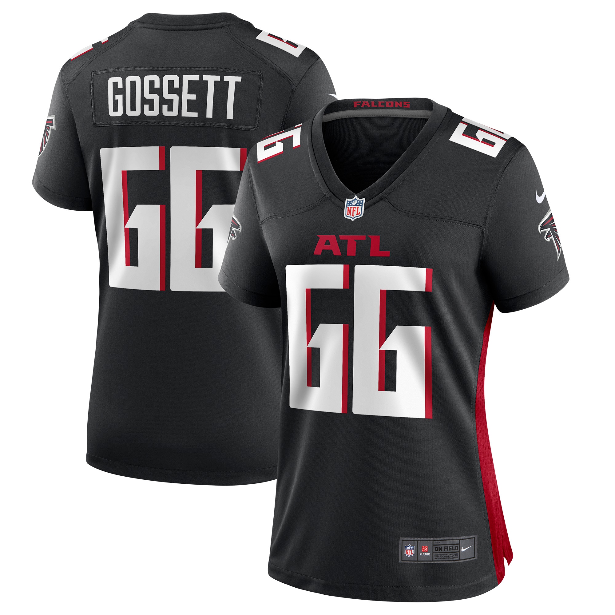 Colby Gossett Atlanta Falcons  Women's Game Jersey - Black