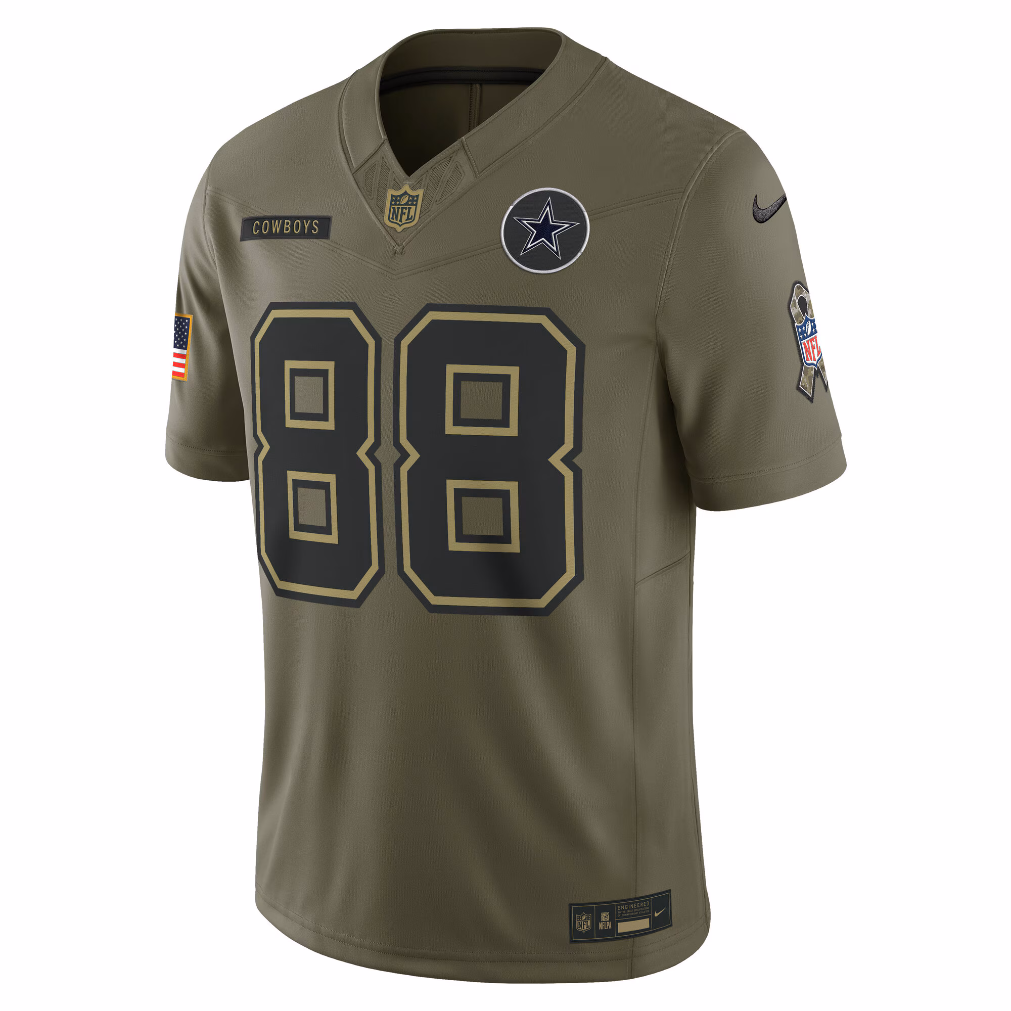 Men's Dallas Cowboys CeeDee Lamb Olive 2025 Salute to Service Limited Jersey