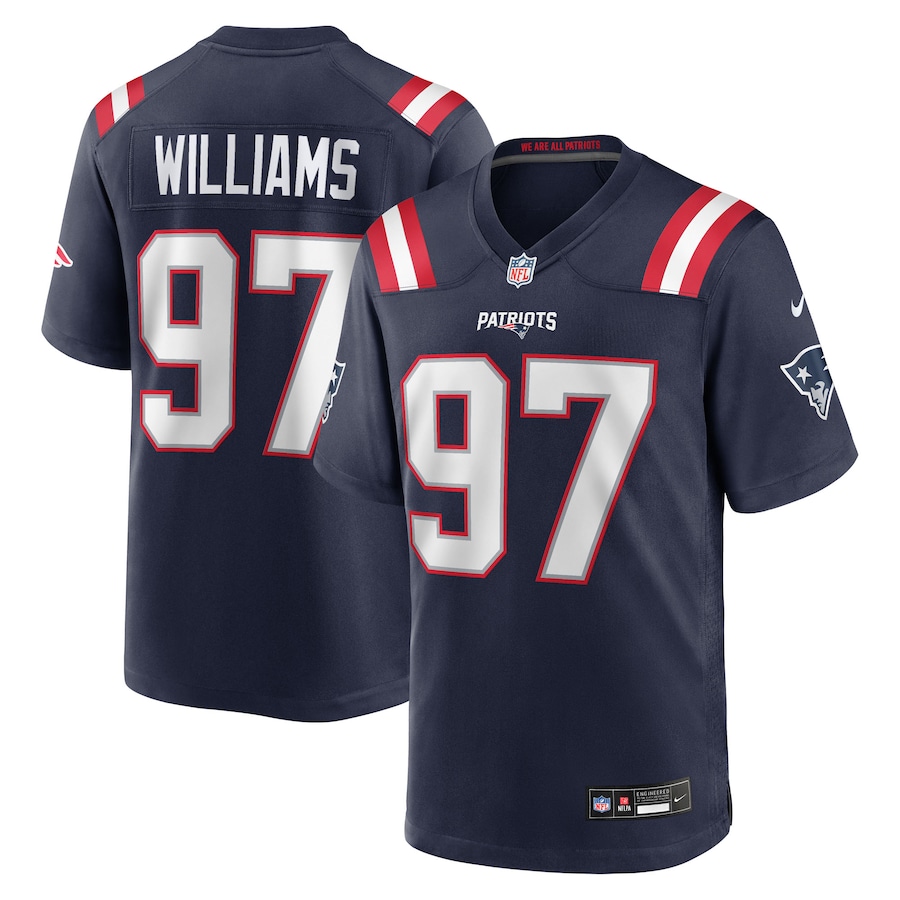 Men's New England Patriots #97 Milton Williams Navy Game Player Jersey