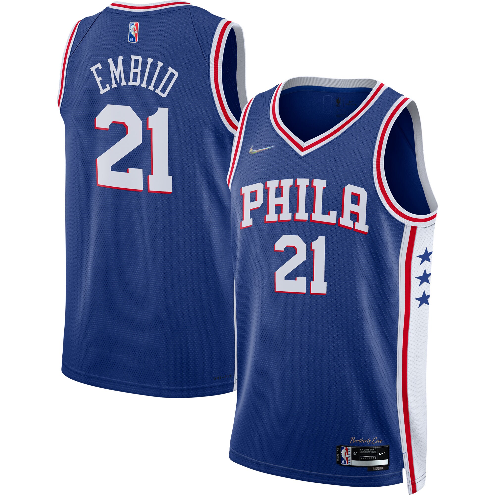 Joel Embiid Philadelphia 76ers  2021/22 Diamond Swingman Jersey - Icon Edition - Royal