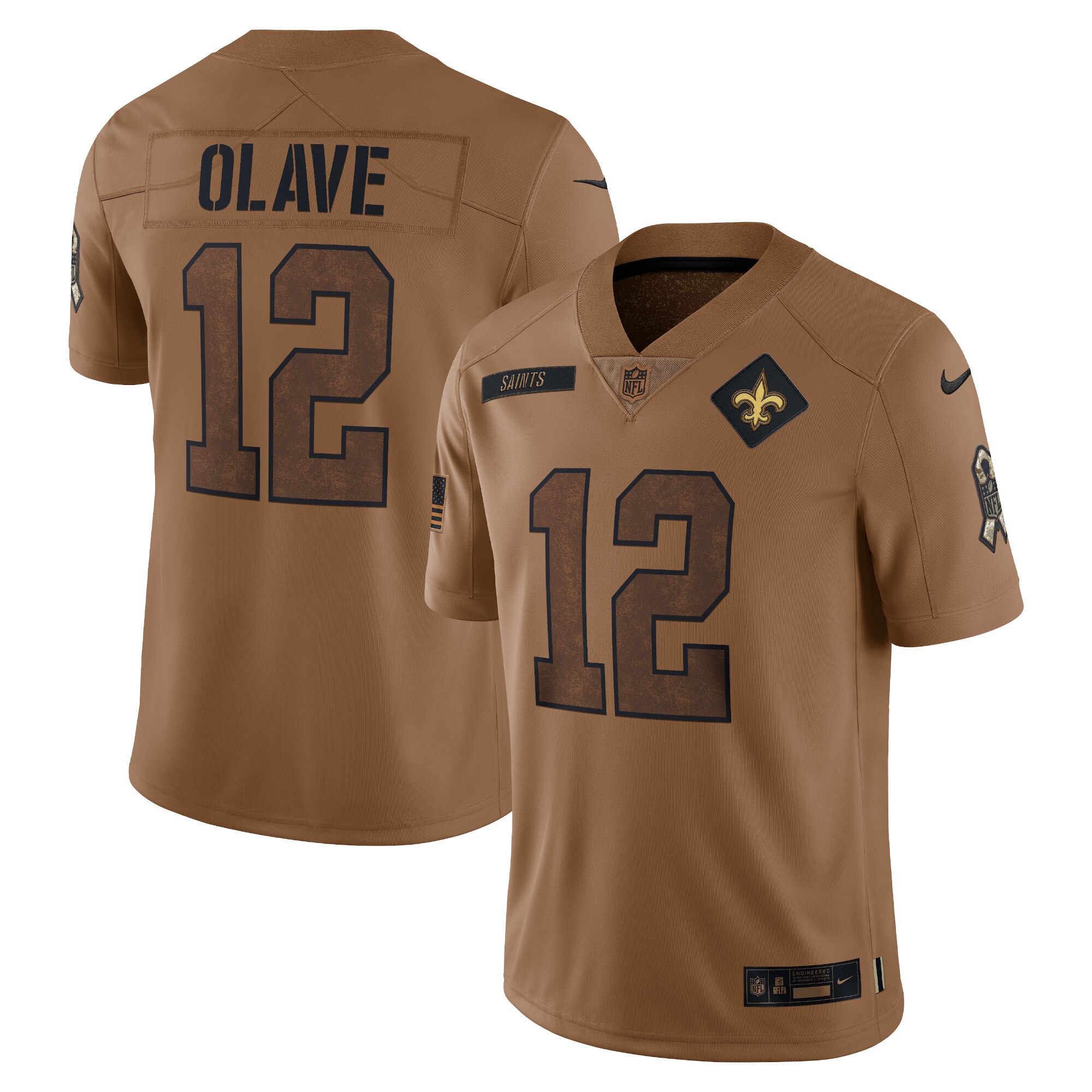 Chris Olave New Orleans Saints  2023 Salute To Service Limited Jersey - Brown