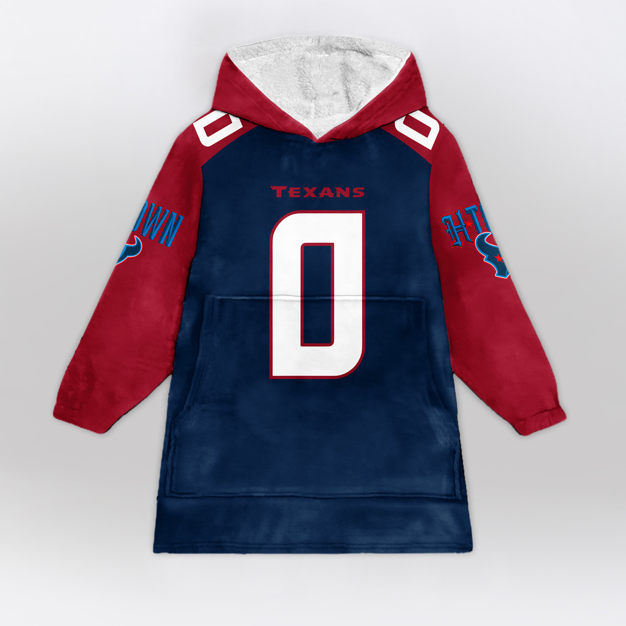 Adult 0 Houston Football Unisex Blanket Hoodie