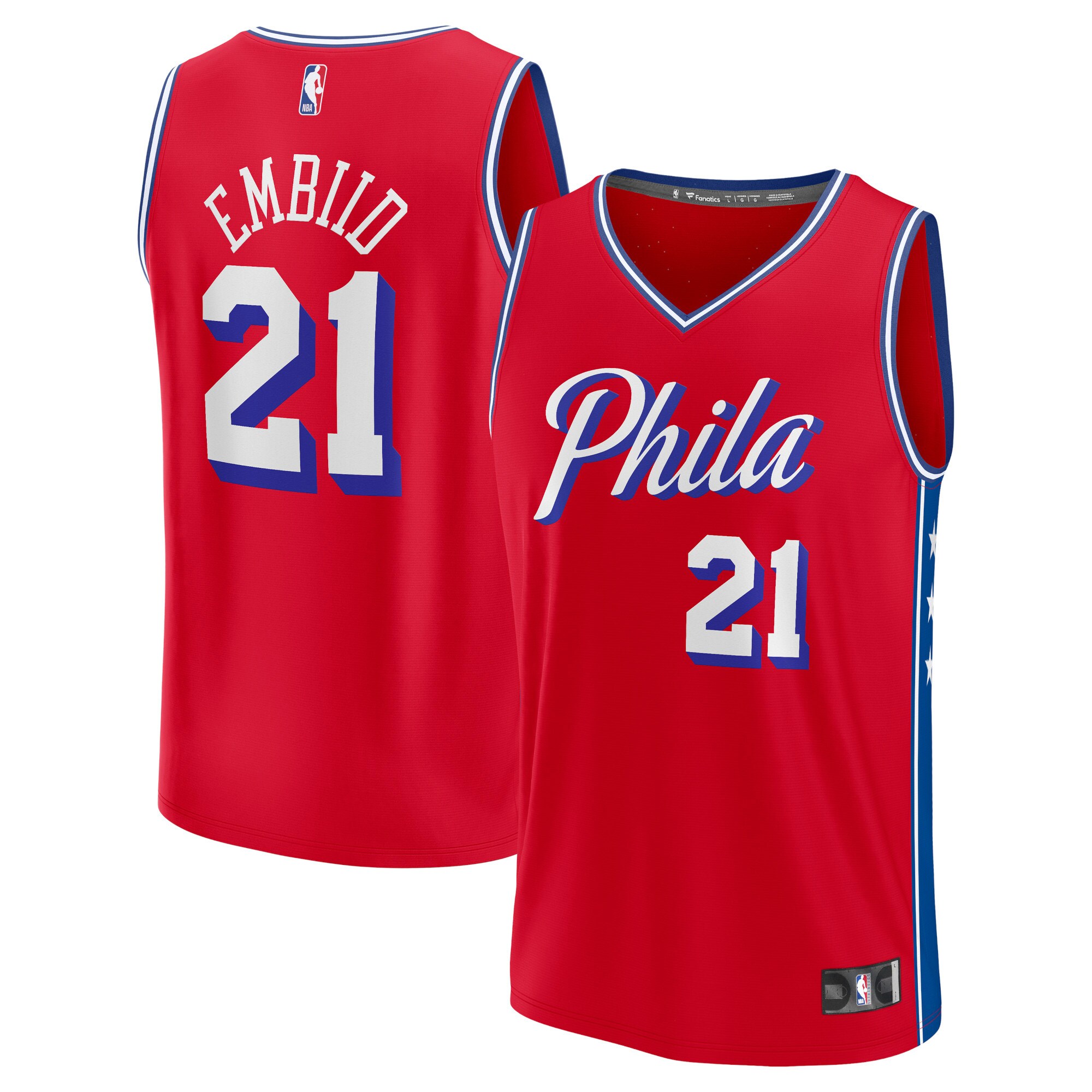 Joel Embiid Philadelphia 76ers  Fast Break Replica Player Jersey - Statement Edition - Red