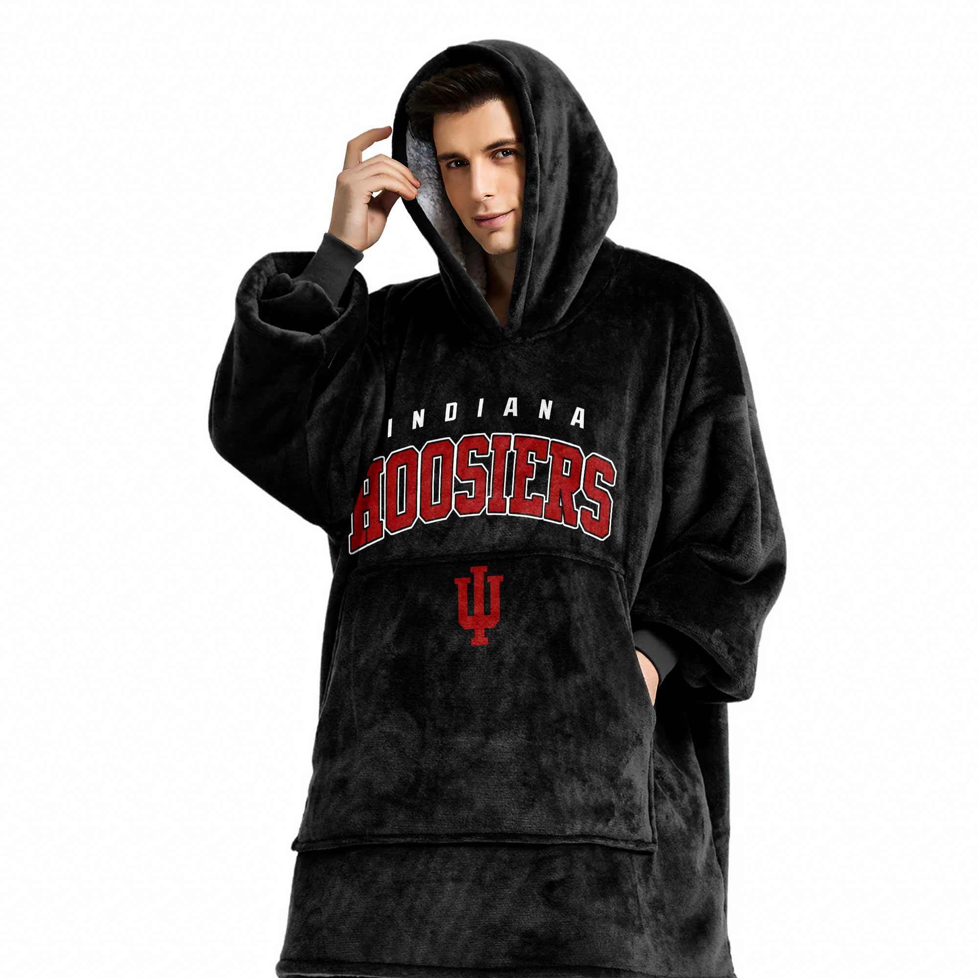 Adult Indiana Football Unisex Blanket Hoodie