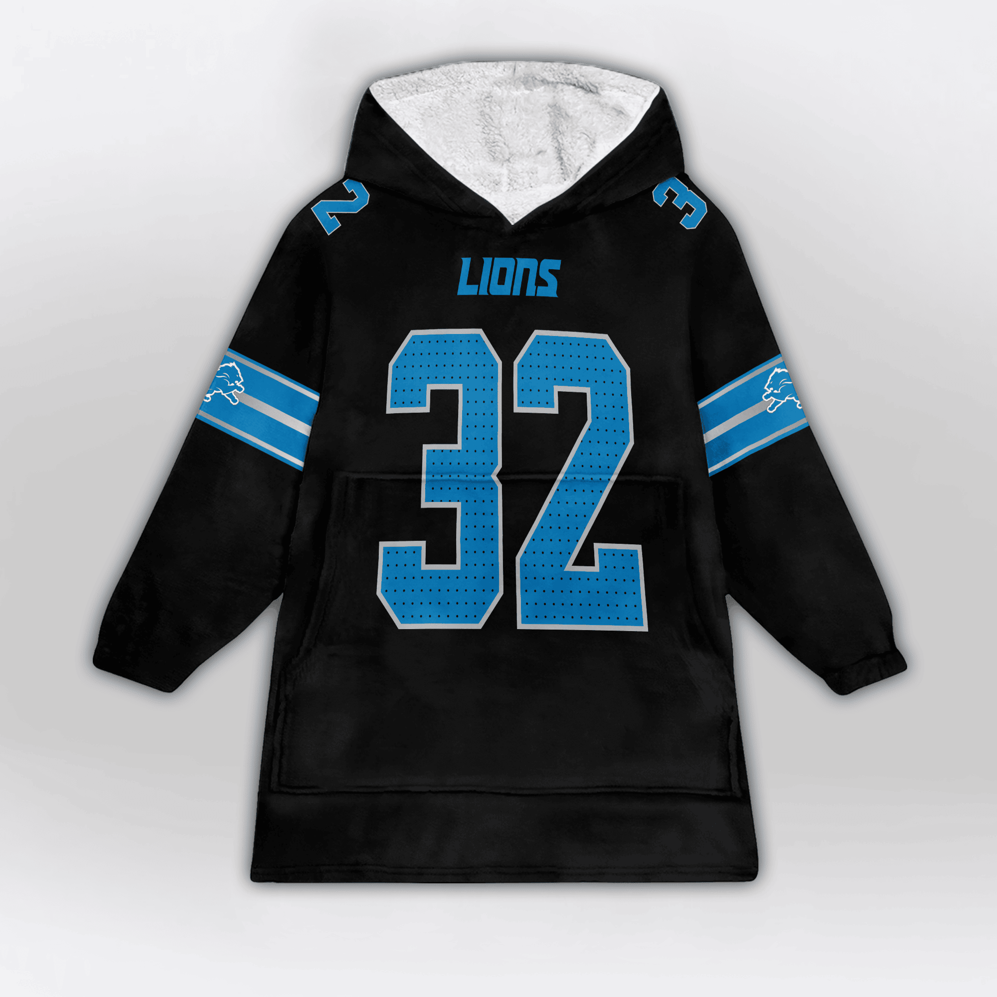 Kid 32 Detroit Football Unisex Blanket Hoodie