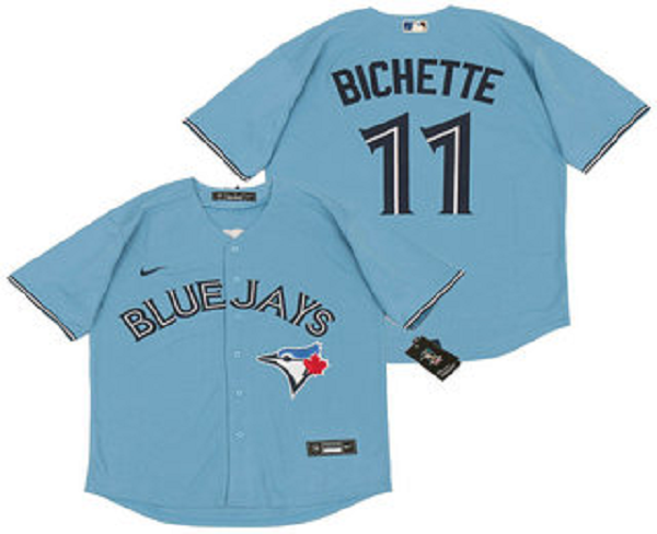 Men's Toronto Blue Jays #11 Bo Bichette Light Blue Stitched MLB Cool Base  Jersey