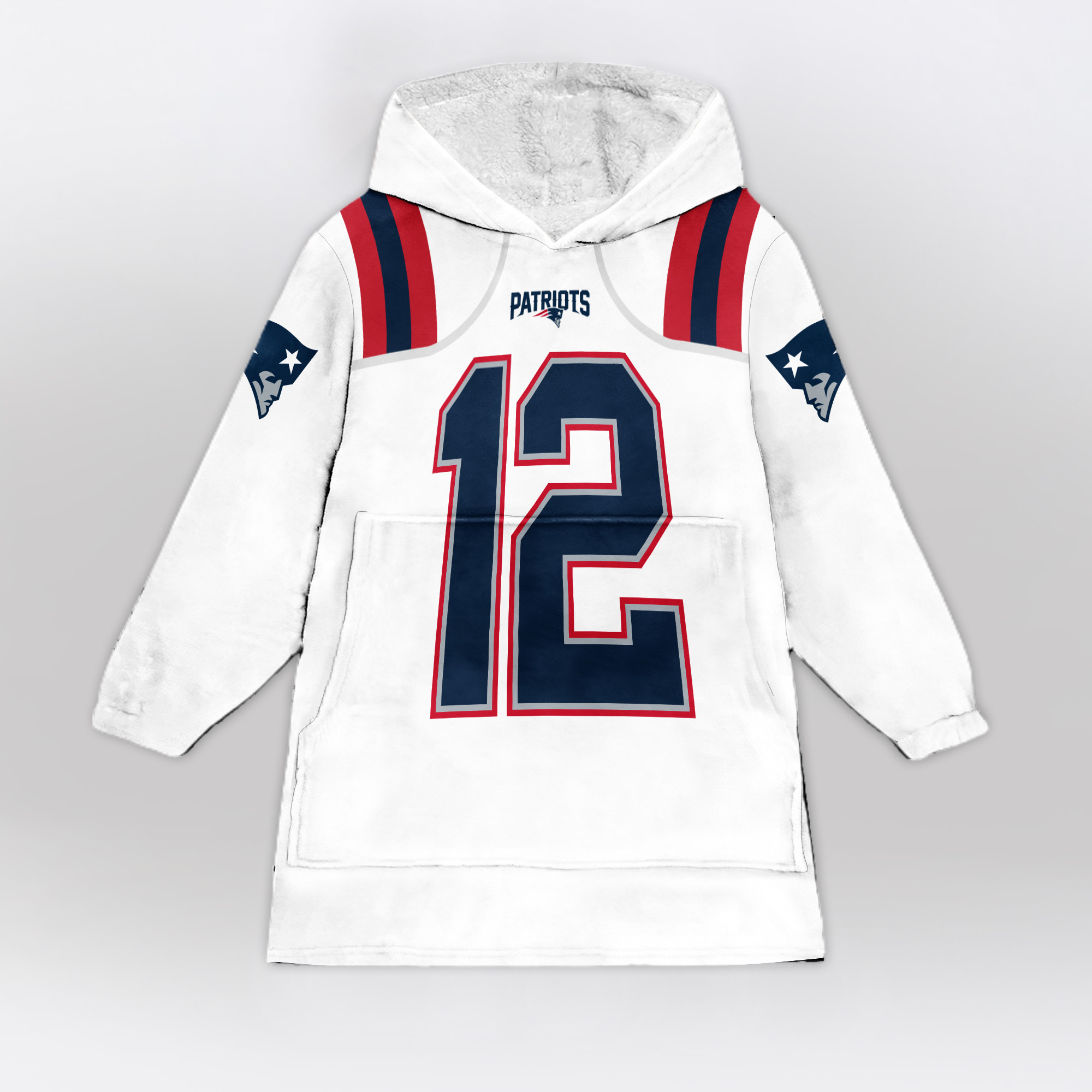 Adult TB 12 New England Football Unisex Blanket Hoodie