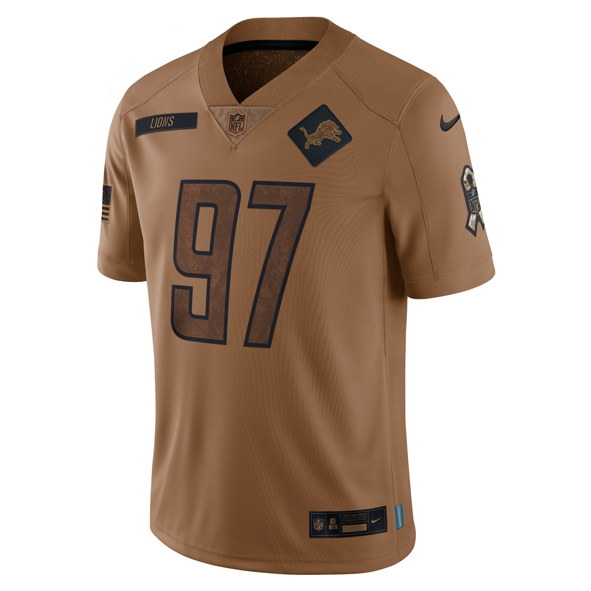 Aidan Hutchinson Detroit Lions  2023 Salute To Service Limited Jersey - Brown
